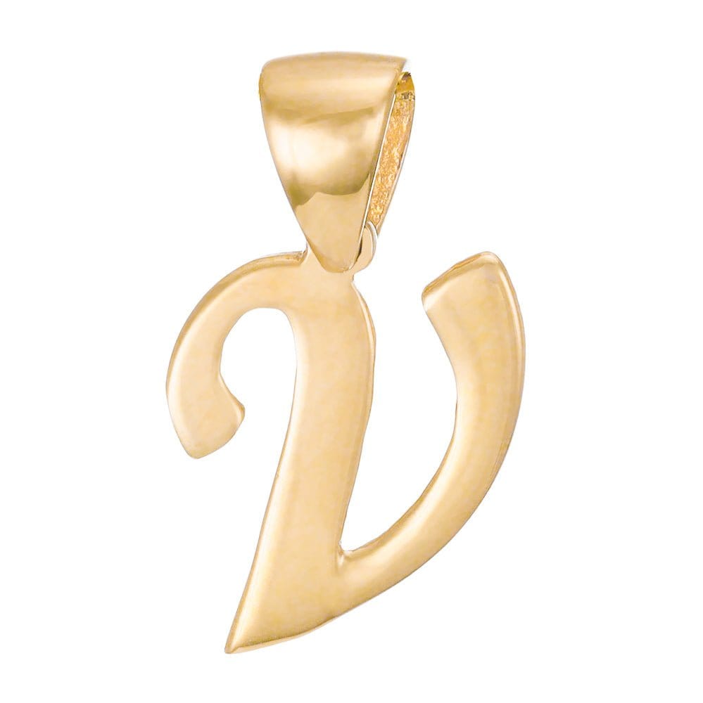 HGJ Pendant 14ct Yellow Gold Initial Pendant Letter V 14ct Gold 14ct Yellow Gold Initial Pendant Letter V
