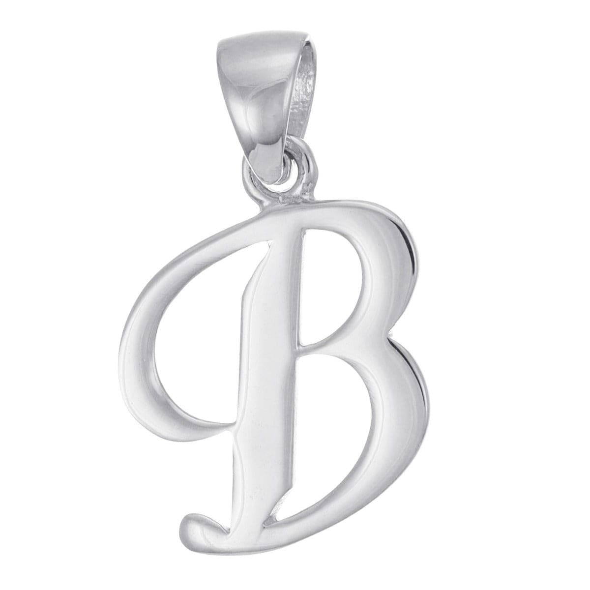 HGJ Pendant 9ct White Gold Initial Pendant Letter B 9ct Gold 9ct White Gold Initial Pendant Letter B