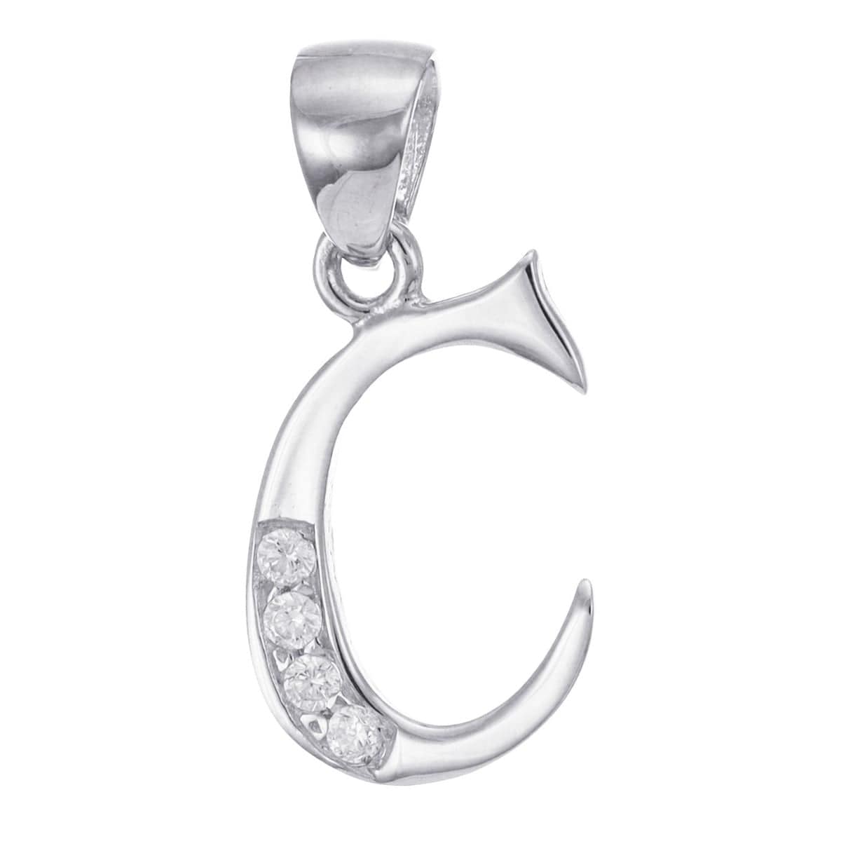 HGJ Pendant 9ct White Gold Initial Pendant Letter C 9ct Gold 9ct White Gold Initial Pendant Letter C