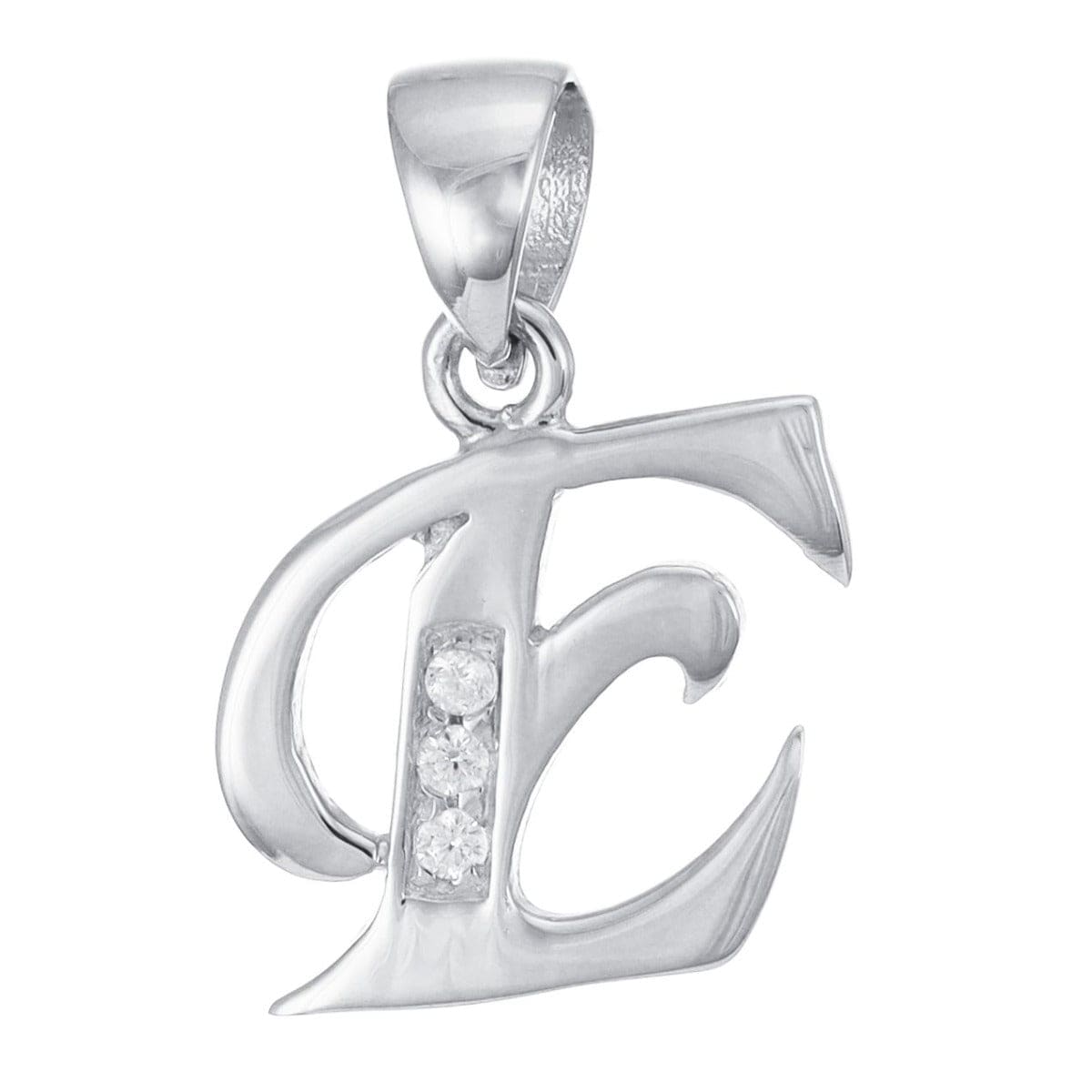 HGJ Pendant 9ct White Gold Initial Pendant Letter E 9ct Gold 9ct White Gold Initial Pendant Letter E