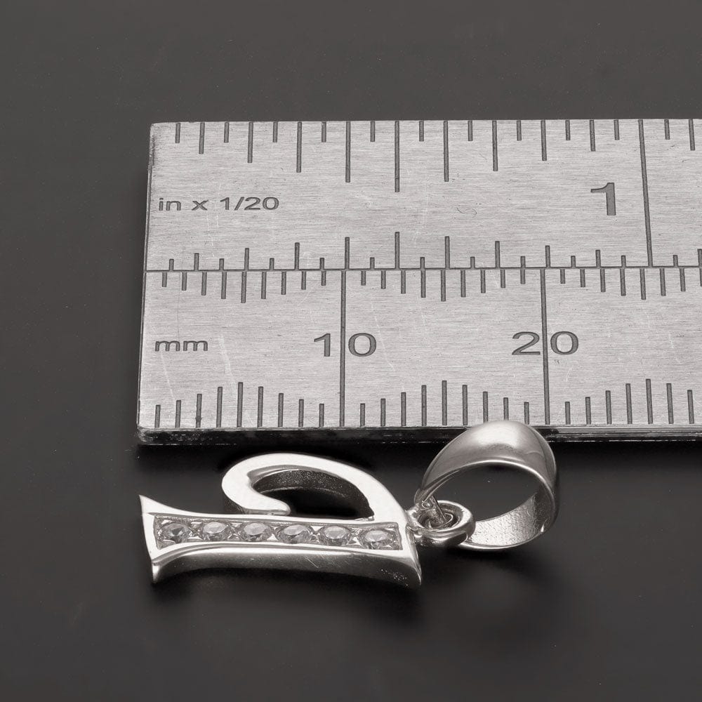 HGJ Pendant 9ct White Gold Initial Pendant Letter I 9ct Gold 9ct White Gold Initial Pendant Letter I
