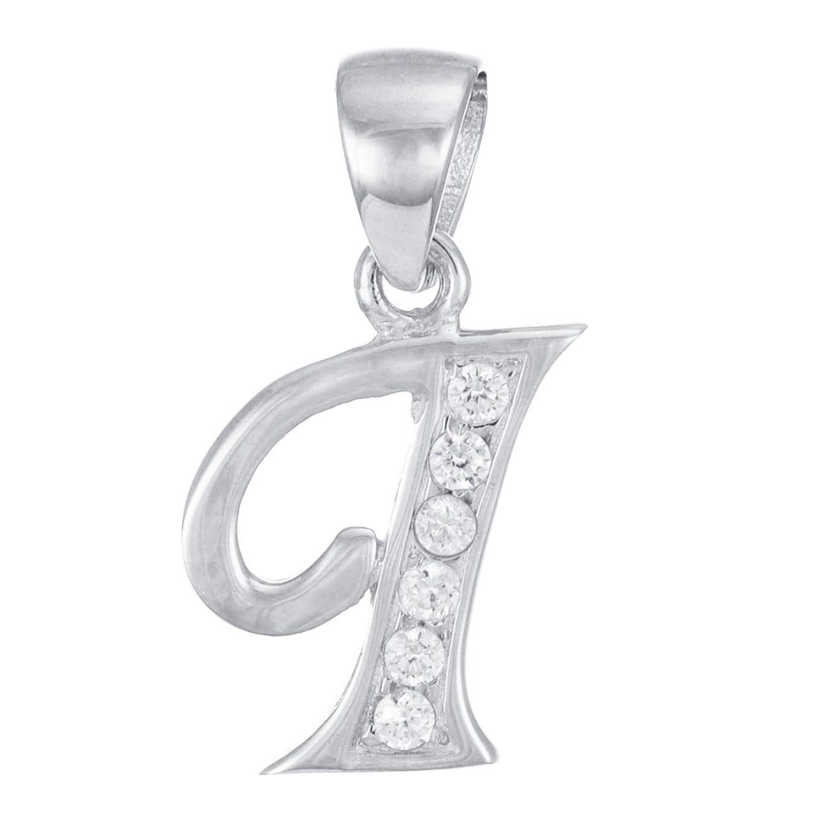HGJ Pendant 9ct White Gold Initial Pendant Letter I 9ct Gold 9ct White Gold Initial Pendant Letter I