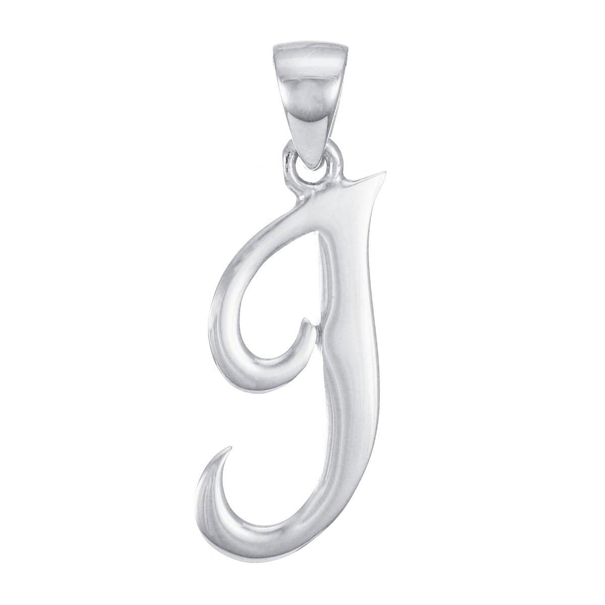HGJ Pendant 9ct White Gold Initial Pendant Letter J 9ct Gold 9ct White Gold Initial Pendant Letter J
