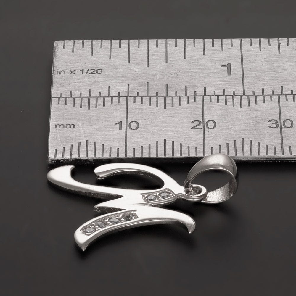 HGJ Pendant 9ct White Gold Initial Pendant Letter M 9ct Gold 9ct White Gold Initial Pendant Letter M