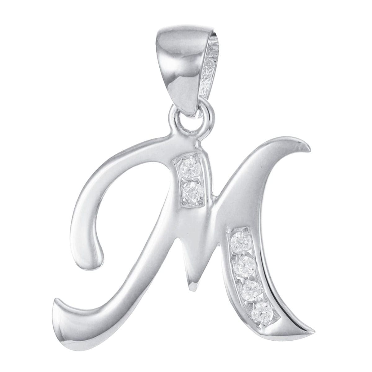 HGJ Pendant 9ct White Gold Initial Pendant Letter M 9ct Gold 9ct White Gold Initial Pendant Letter M
