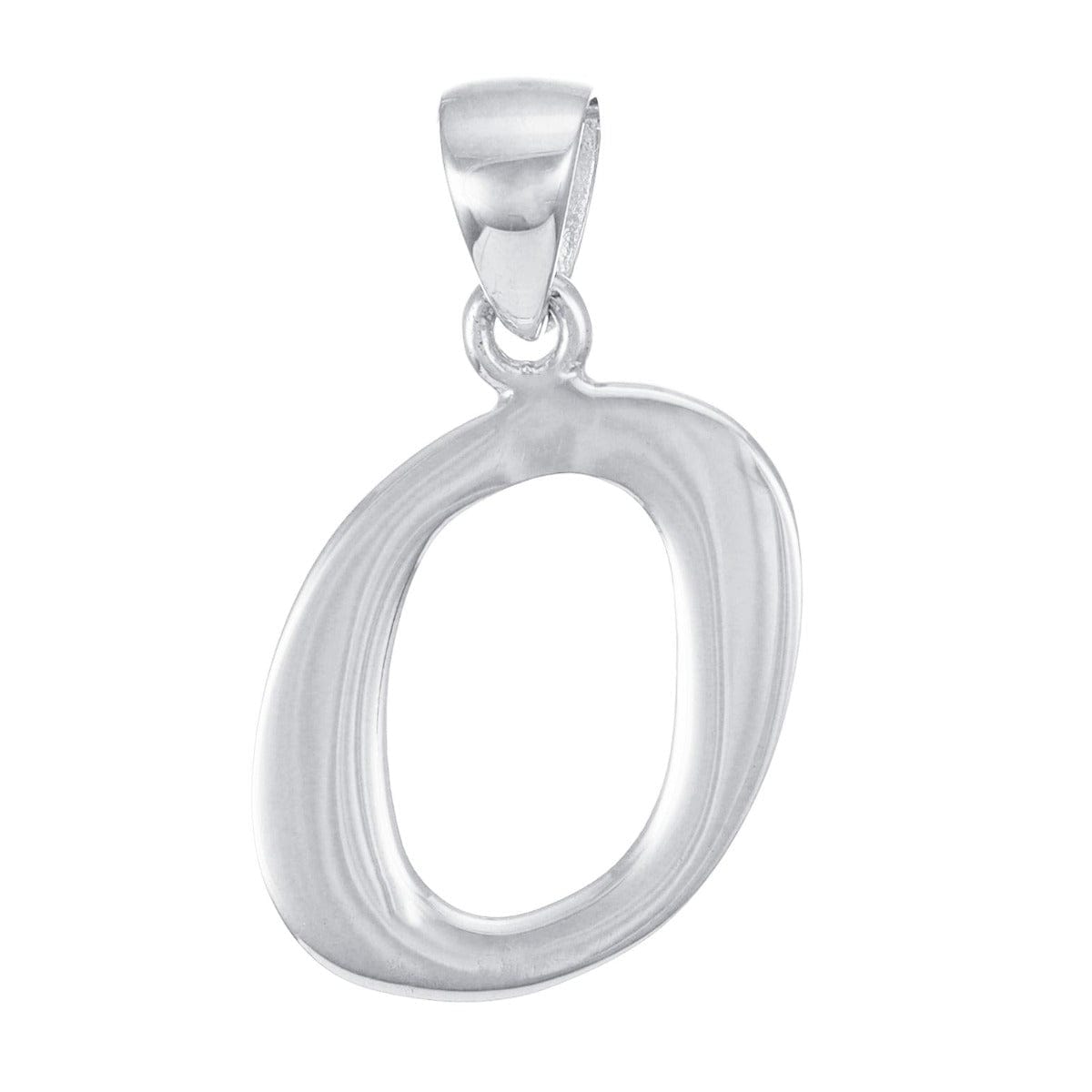HGJ Pendant 9ct White Gold Initial Pendant Letter O 9ct Gold 9ct White Gold Initial Pendant Letter O