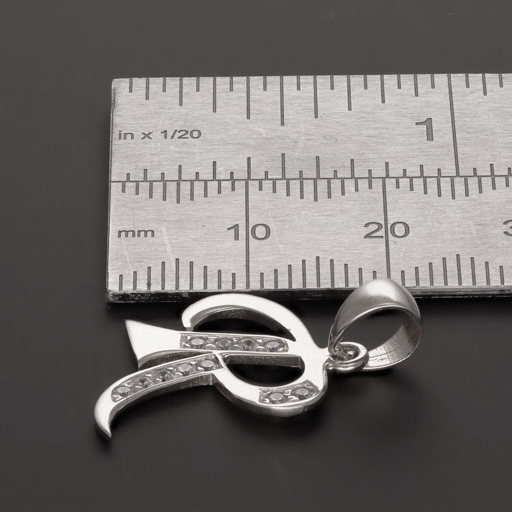 HGJ Pendant 9ct White Gold Initial Pendant Letter R 9ct Gold 9ct White Gold Initial Pendant Letter R