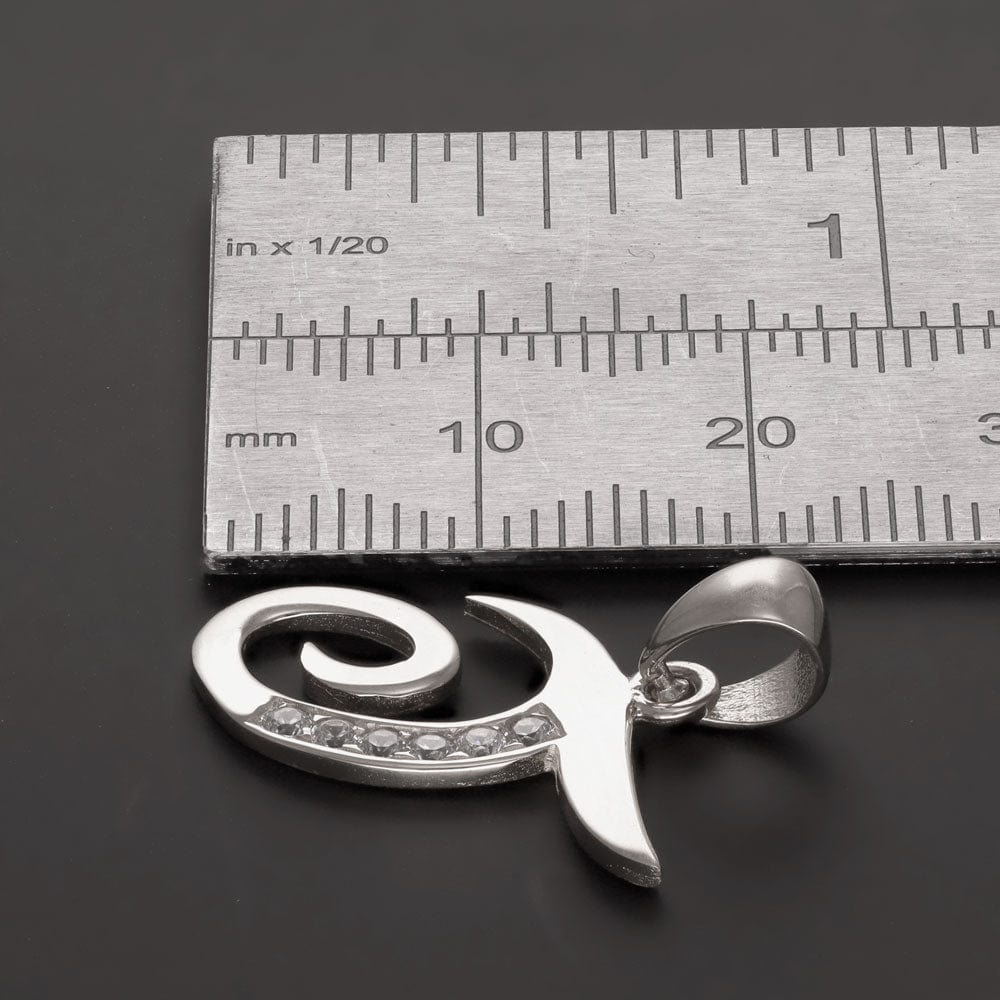 HGJ Pendant 9ct White Gold Initial Pendant Letter T 9ct Gold 9ct White Gold Initial Pendant Letter T