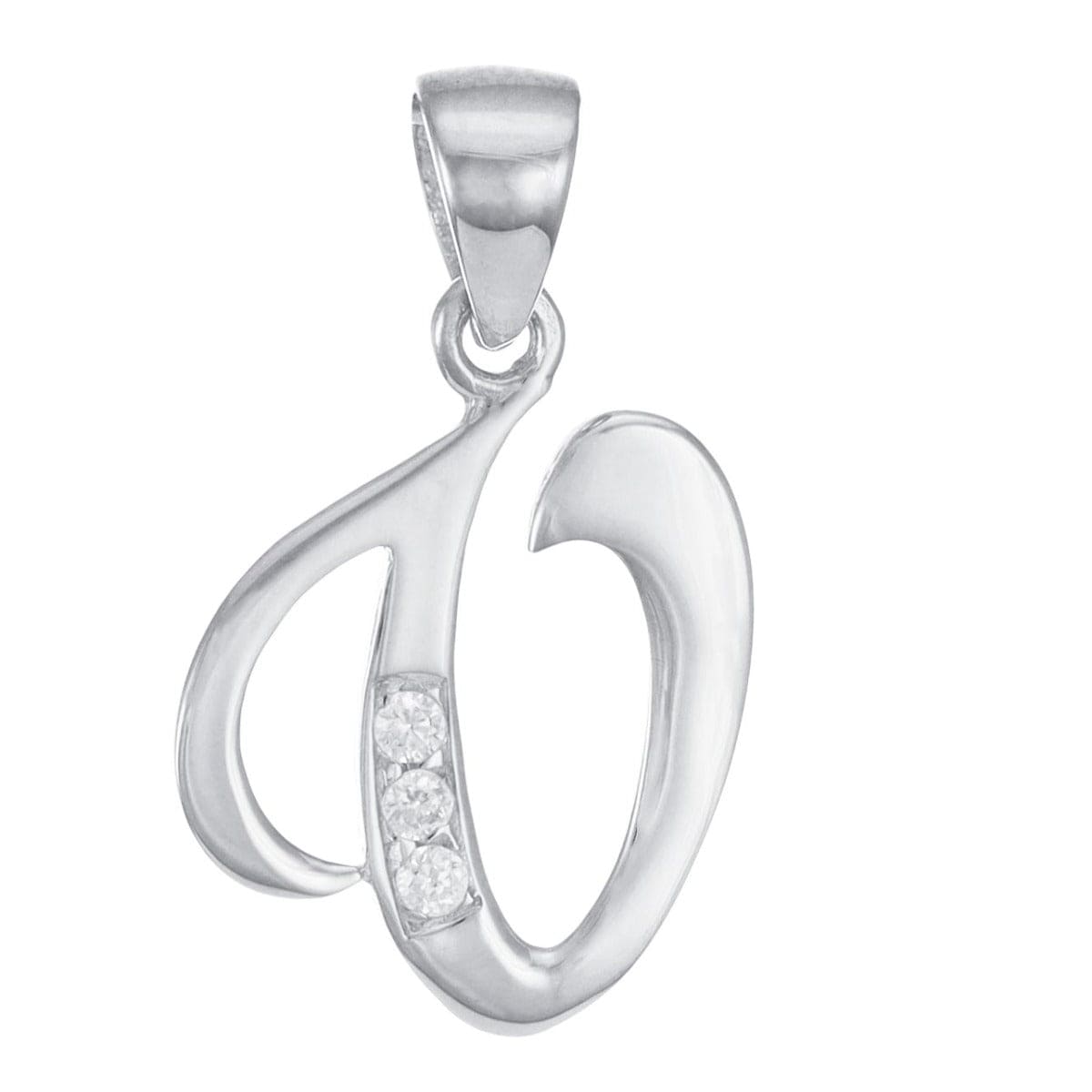 HGJ Pendant 9ct White Gold Initial Pendant Letter V 9ct Gold 9ct White Gold Initial Pendant Letter V