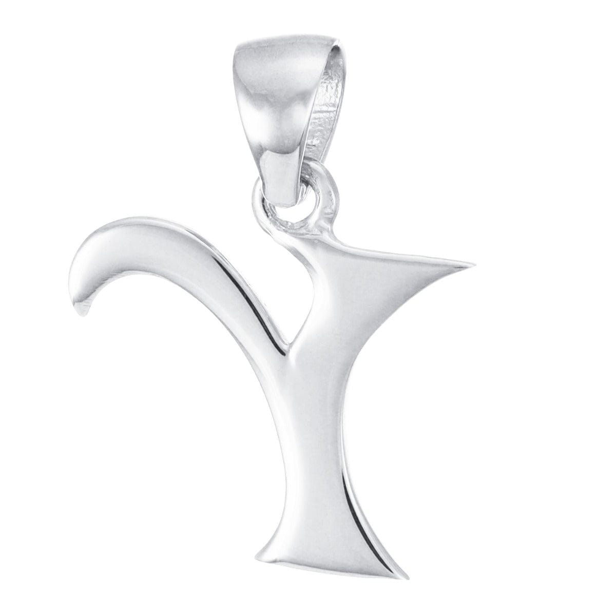 HGJ Pendant 9ct White Gold Initial Pendant Letter Y 9ct Gold 9ct White Gold Initial Pendant Letter Y
