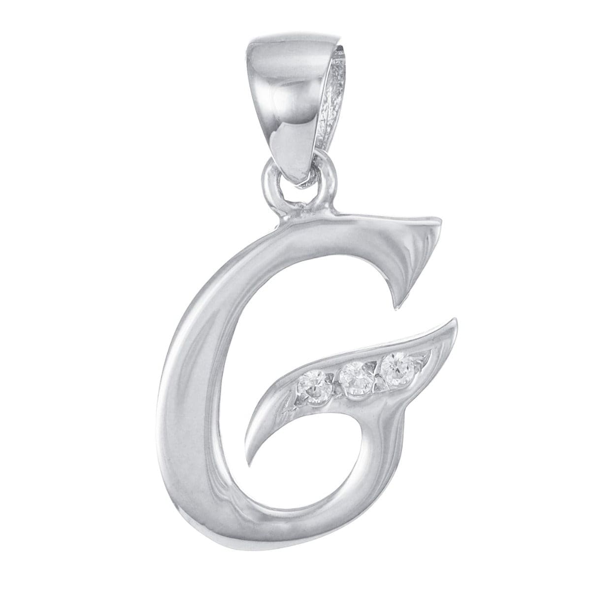 HGJ Pendant 9ct White Gold Letter Pendant Letter G 9ct Gold 9ct White Gold Letter Pendant Letter G
