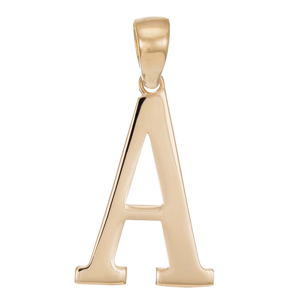 HGJ Pendant 9ct Yellow Gold Initial Pendant Letter A 9ct Gold 9ct Yellow Gold Initial Pendant Letter A