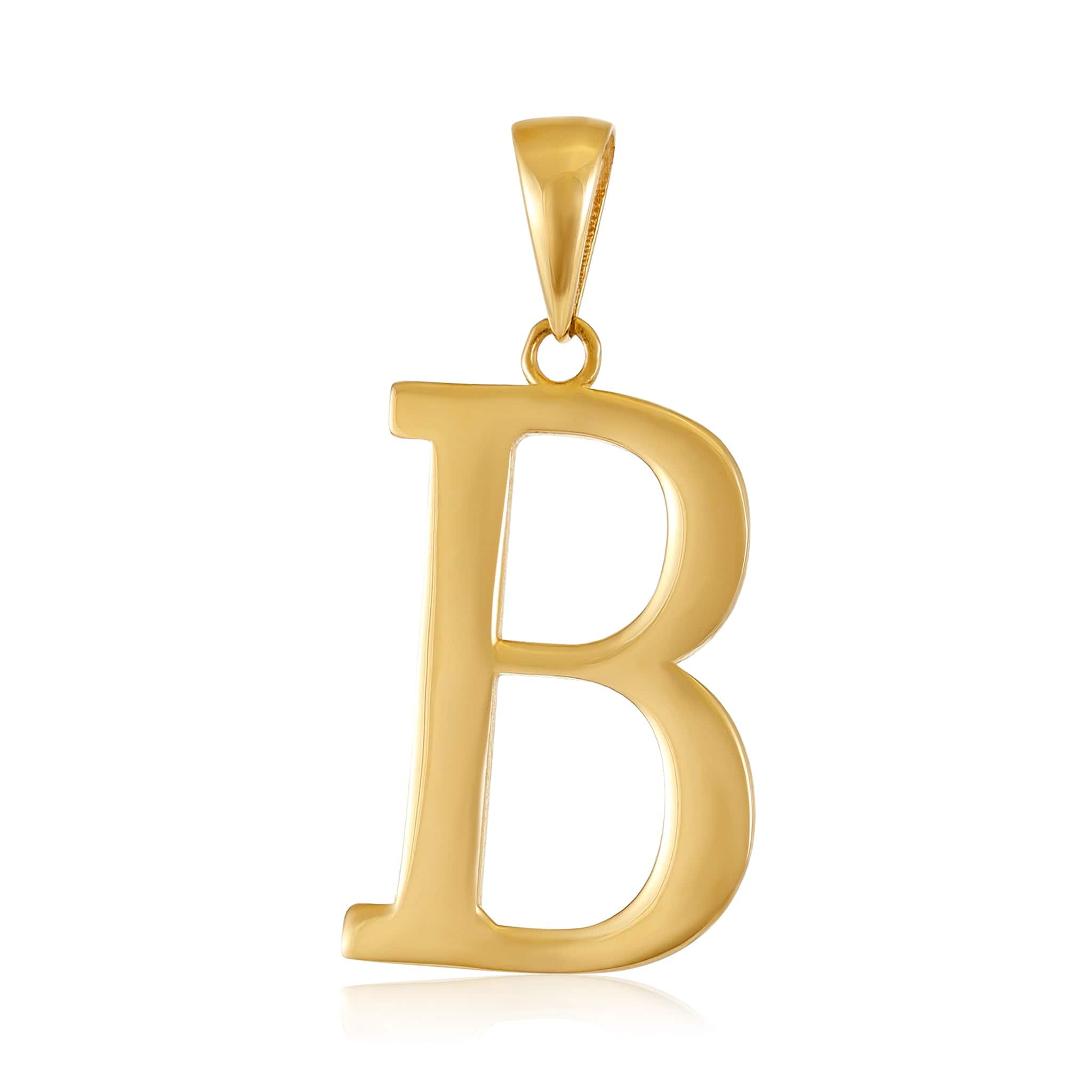 HGJ Pendant 9ct Yellow Gold Initial Pendant Letter B 9ct Gold 9ct Yellow Gold Initial Pendant Letter B