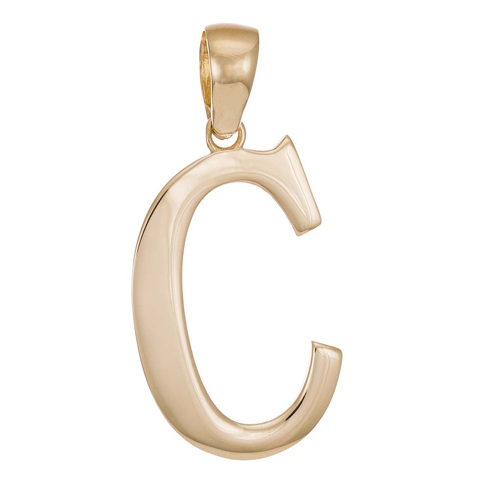 HGJ Pendant 9ct Yellow Gold Initial Pendant Letter C 9ct Gold 9ct Yellow Gold Initial Pendant Letter C
