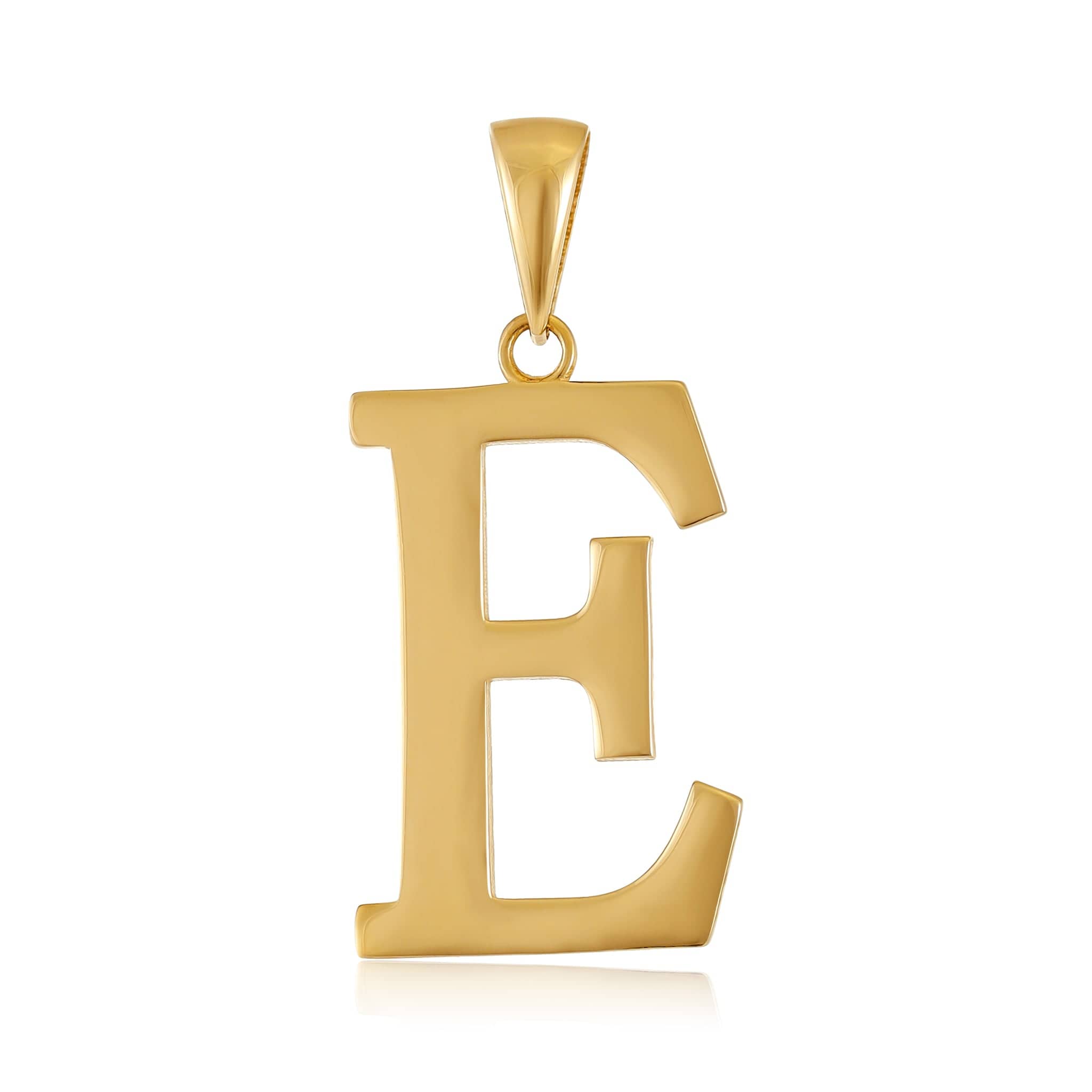 HGJ Pendant 9ct Yellow Gold Initial Pendant Letter E 9ct Gold 9ct Yellow Gold Initial Pendant Letter E