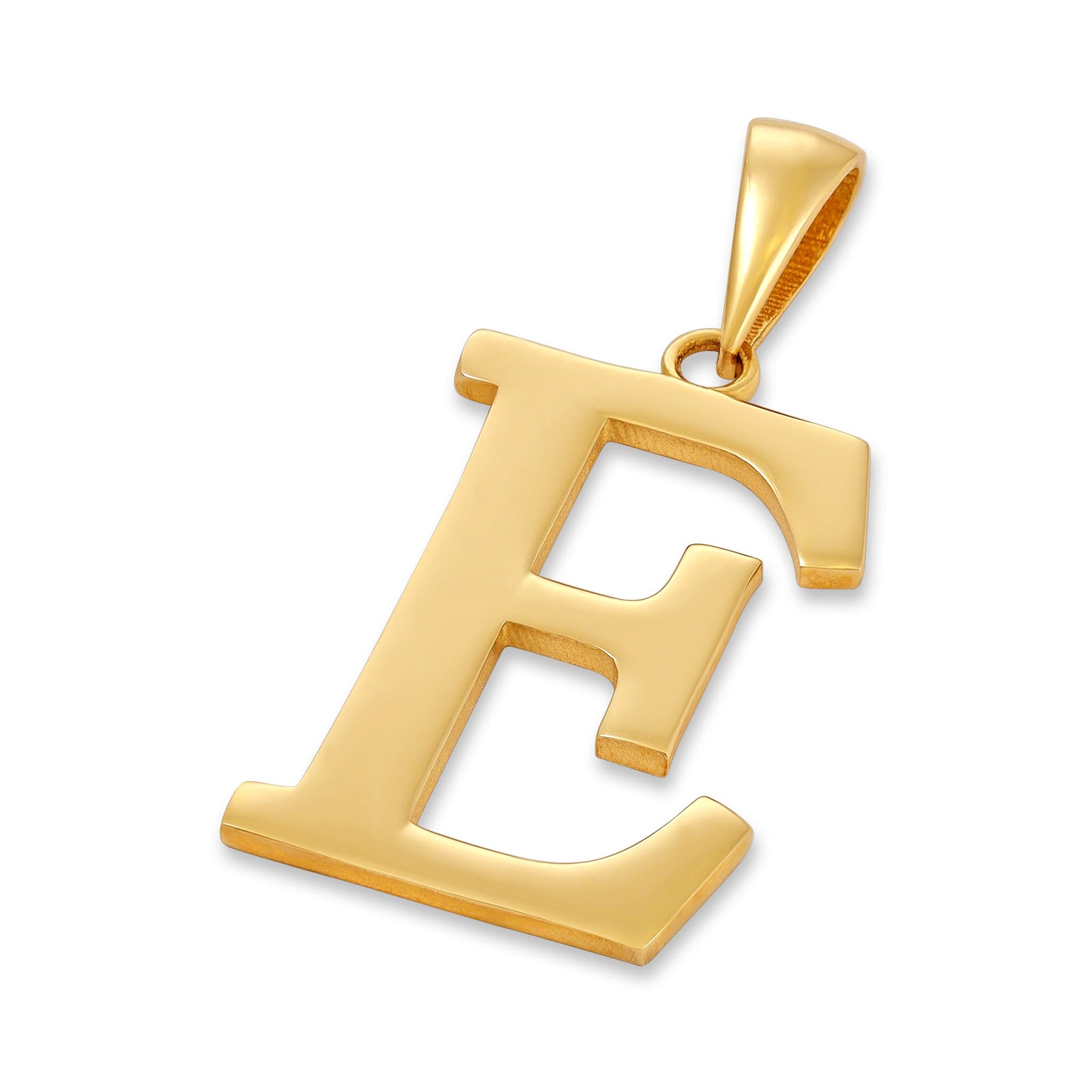 HGJ Pendant 9ct Yellow Gold Initial Pendant Letter E 9ct Gold 9ct Yellow Gold Initial Pendant Letter E