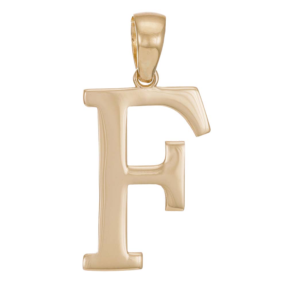 HGJ Pendant 9ct Yellow Gold Initial Pendant Letter F 9ct Gold 9ct Yellow Gold Initial Pendant Letter F
