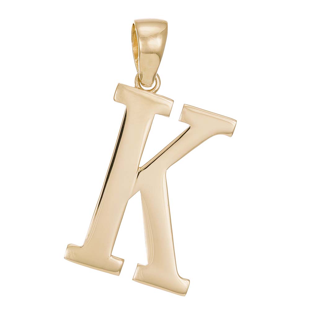HGJ Pendant 9ct Yellow Gold Initial Pendant Letter K 9ct Gold 9ct Yellow Gold Initial Pendant Letter K