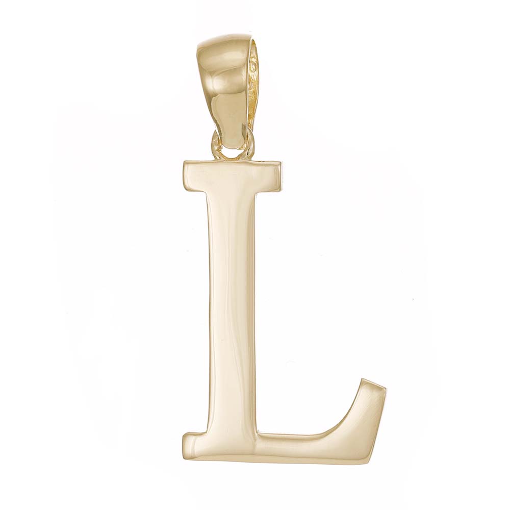 HGJ Pendant 9ct Yellow Gold Initial Pendant Letter L 9ct Gold 9ct Yellow Gold Initial Pendant Letter L