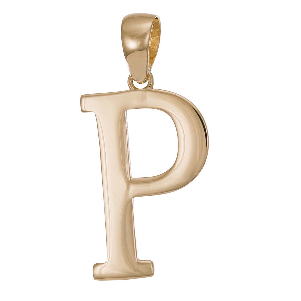 HGJ Pendant 9ct Yellow Gold Initial Pendant Letter P 9ct Gold 9ct Yellow Gold Initial Pendant Letter P