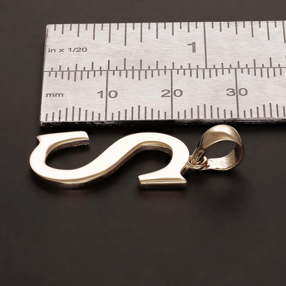 HGJ Pendant 9ct Yellow Gold Initial Pendant Letter S 9ct Gold 9ct Yellow Gold Initial Pendant Letter S