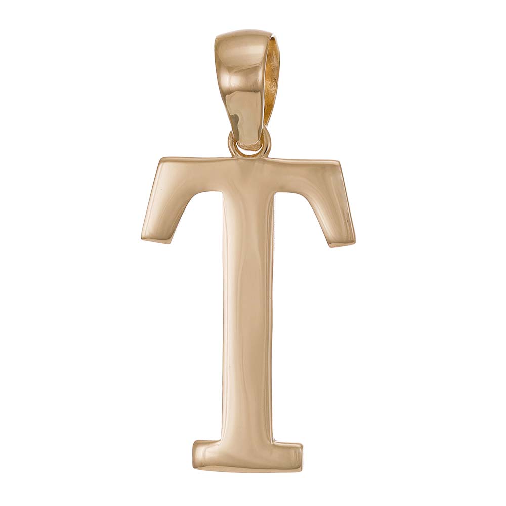 HGJ Pendant 9ct Yellow Gold Initial Pendant Letter T 9ct Gold 9ct Yellow Gold Initial Pendant Letter T
