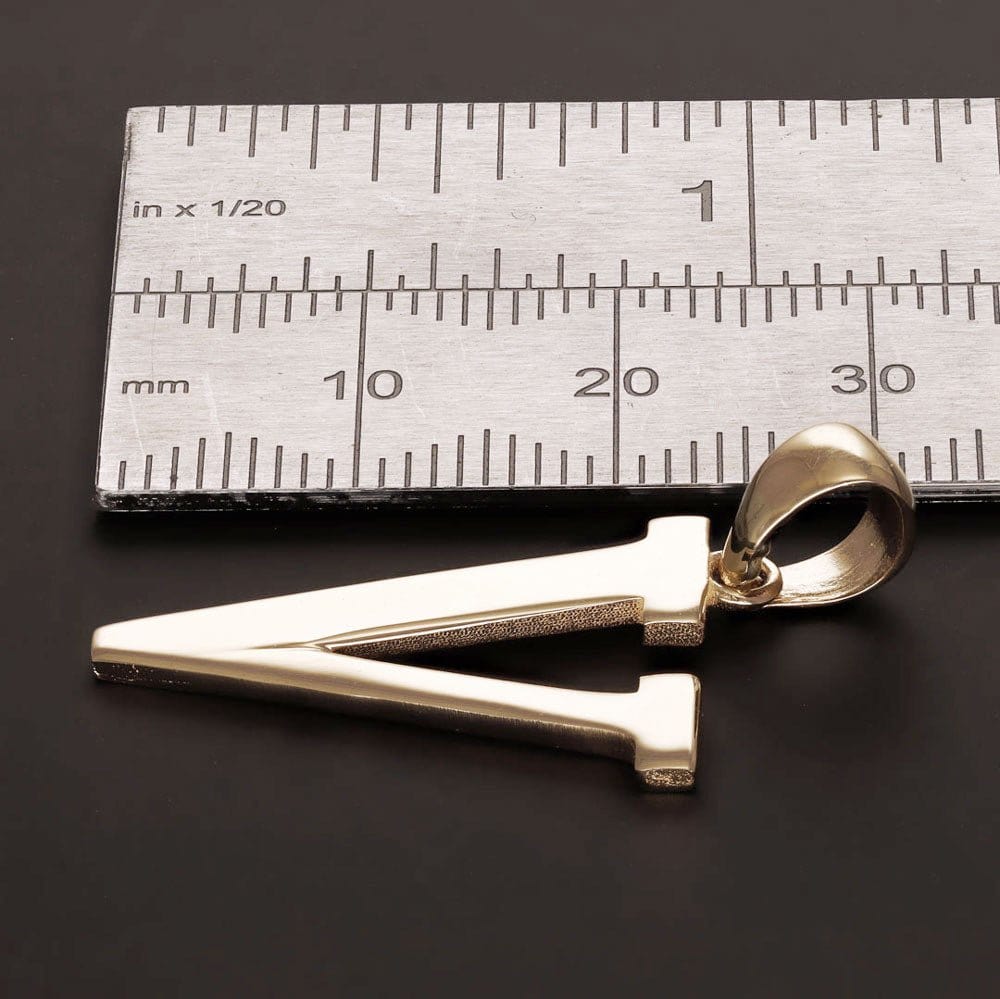 HGJ Pendant 9ct Yellow Gold Initial Pendant Letter V 9ct Gold 9ct Yellow Gold Initial Pendant Letter V