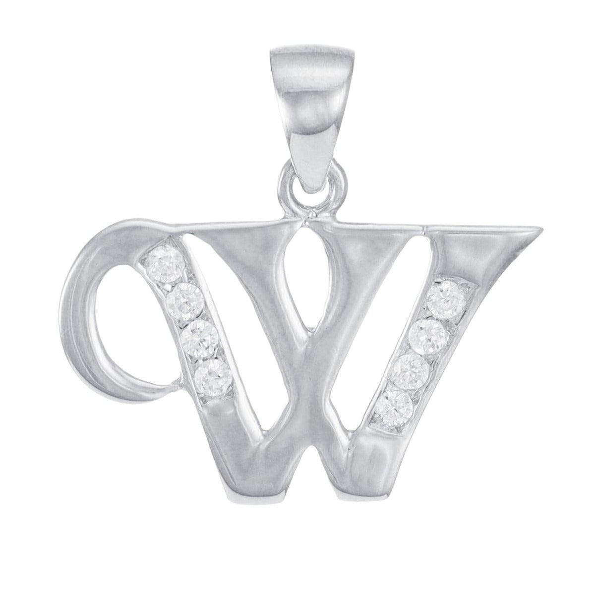 HGJ Pendant 9ct White Gold Fancy Letter Letter W Pendant 9ct Gold / Clear 9ct White Gold Fancy Letter Letter W Pendant