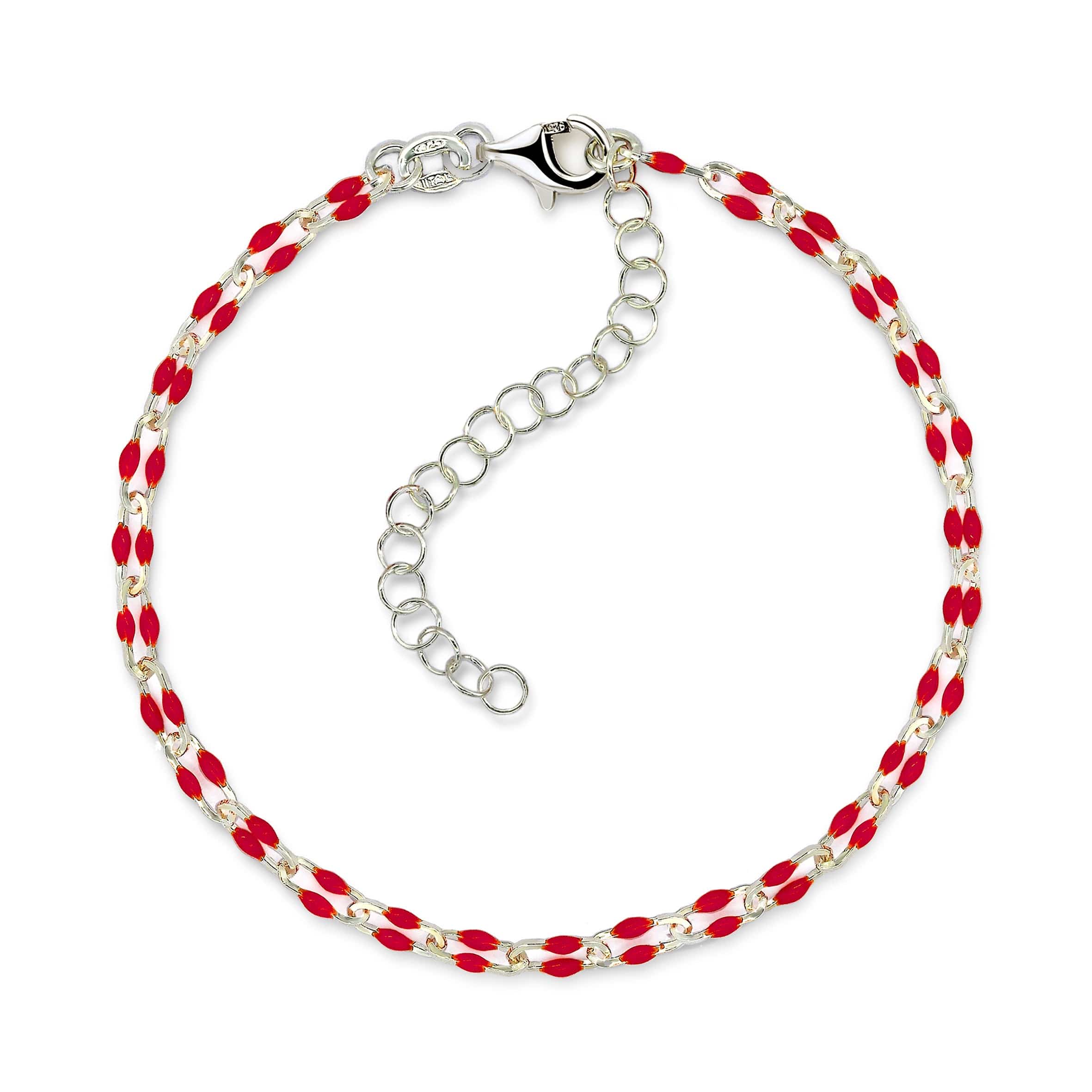 Lynora Jewellery Beaded Enamel Scarlet Link Bracelet