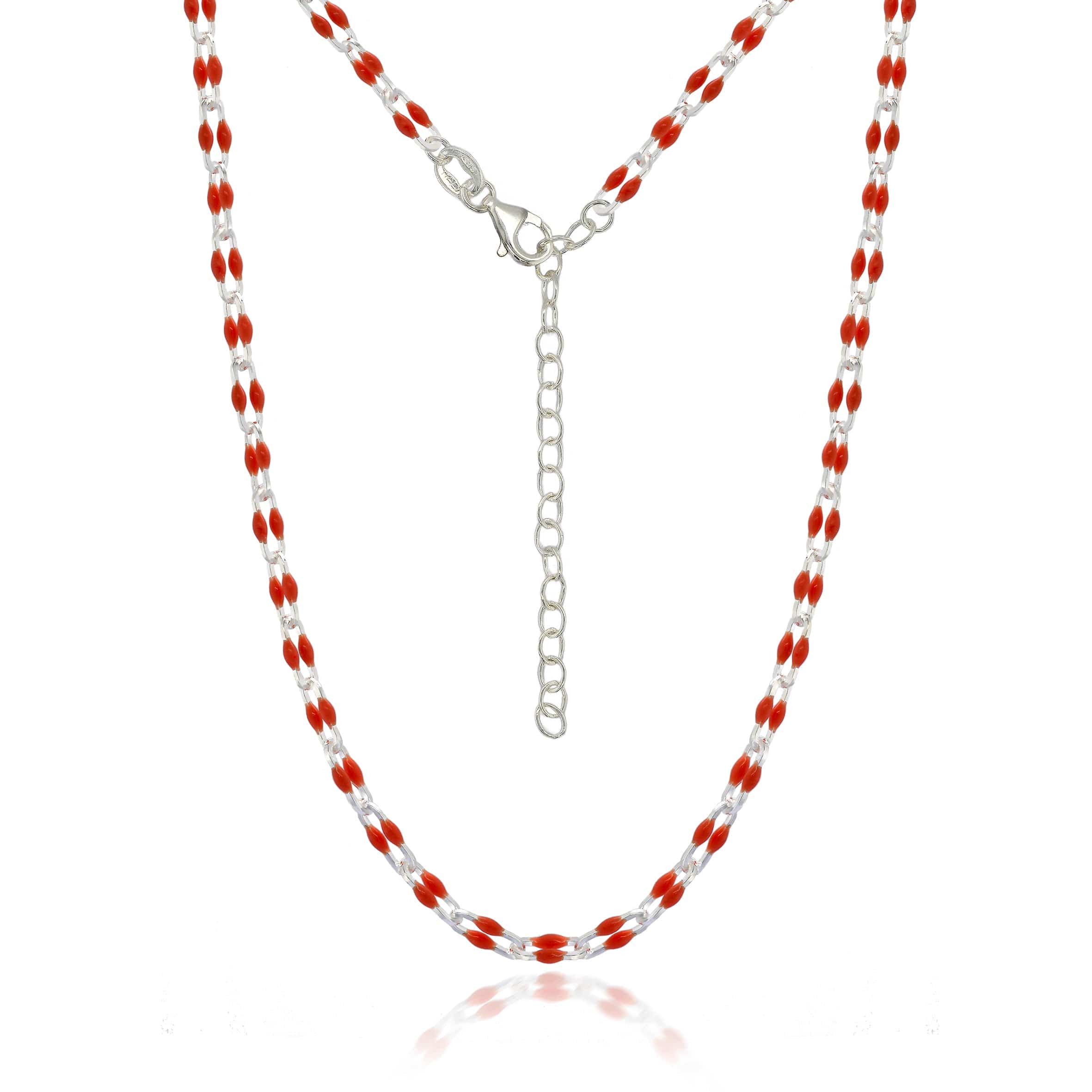 Lynora Jewellery Beaded Enamel Scarlet Link Necklace