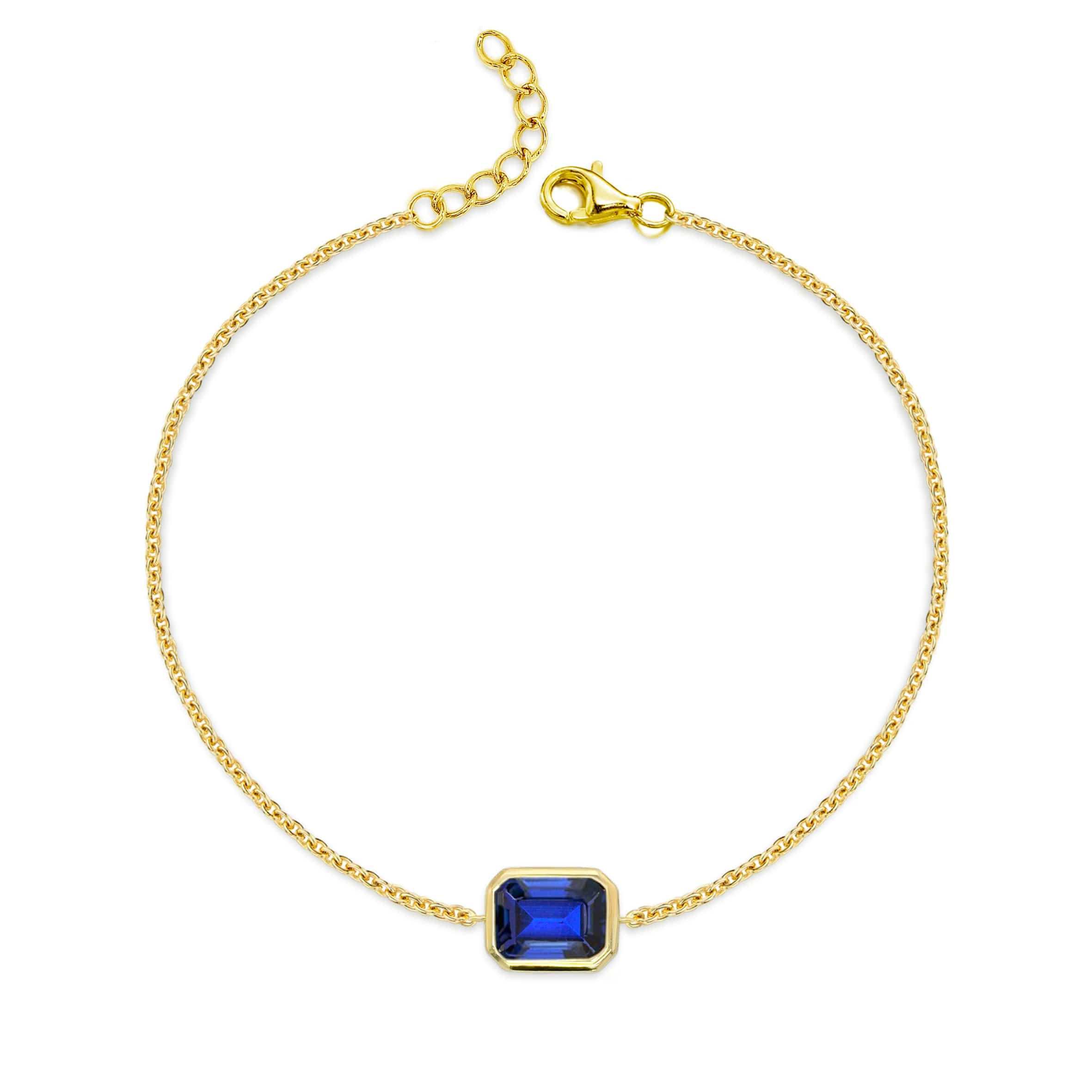 Lynora Jewellery Bracelet Sapphire Baguette Gold Bracelet Gold Plated / Sapphire Sapphire Baguette Gold Bracelet