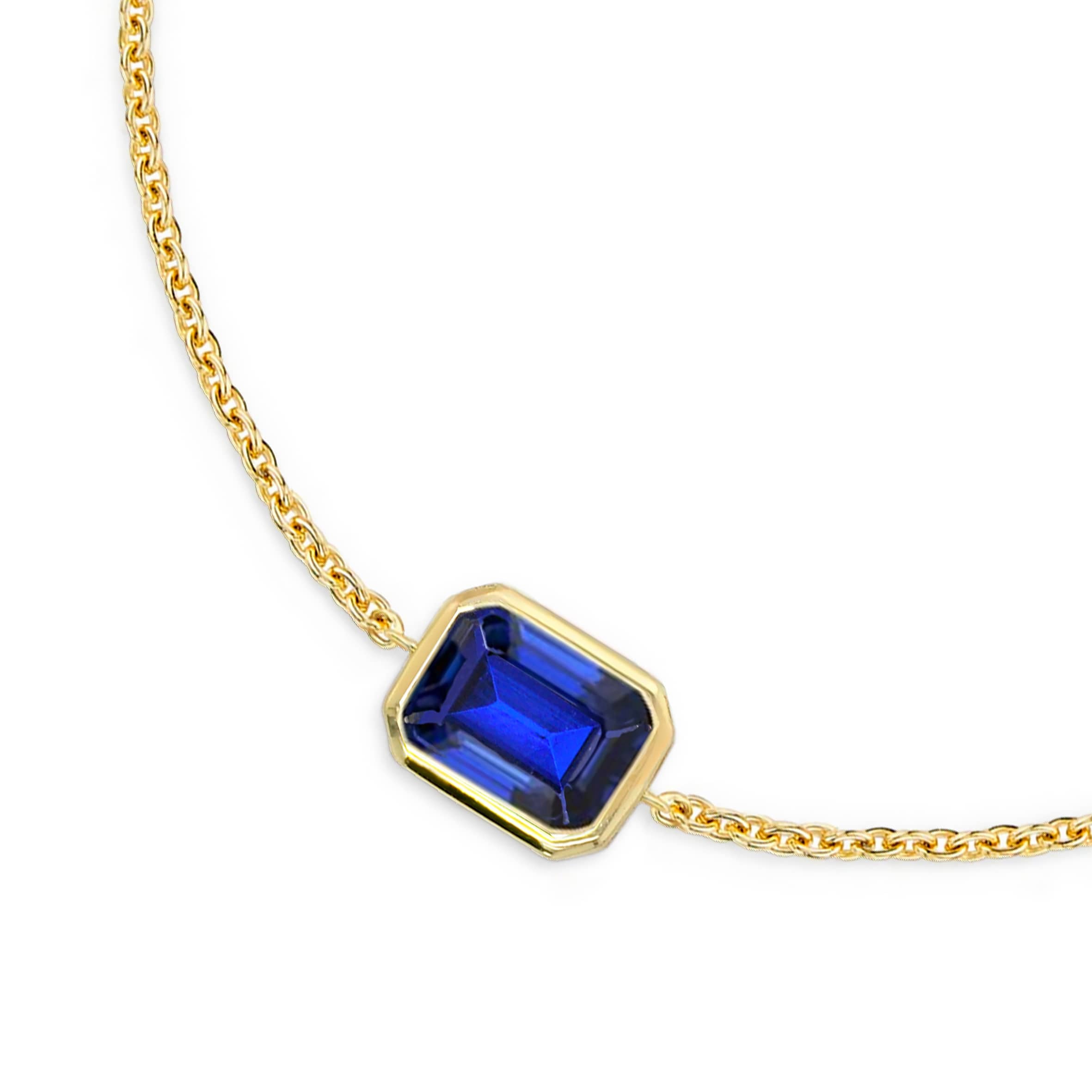 Lynora Jewellery Bracelet Sapphire Baguette Gold Bracelet Gold Plated / Sapphire Sapphire Baguette Gold Bracelet