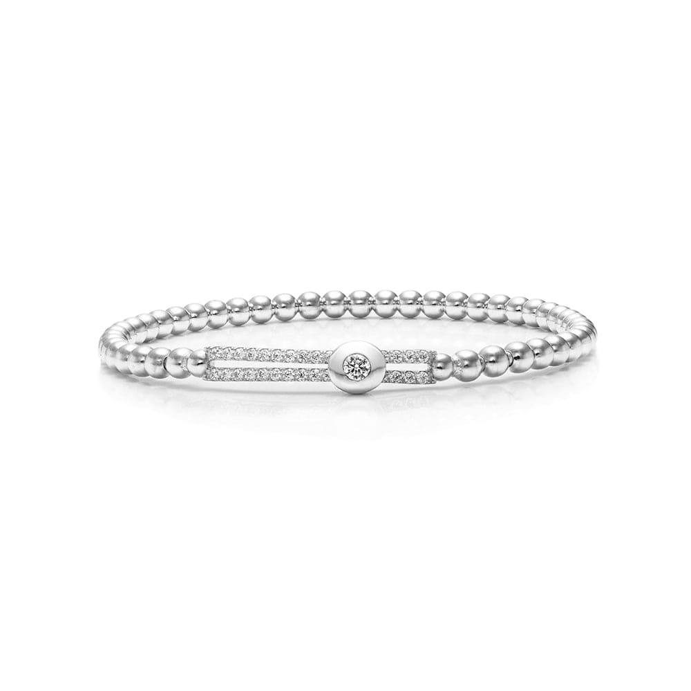 Lynora Jewellery Bracelet Metal Gumdrop Beaded Stretch Bracelet Silver Metal Gumdrop Beaded Stretch Bracelet
