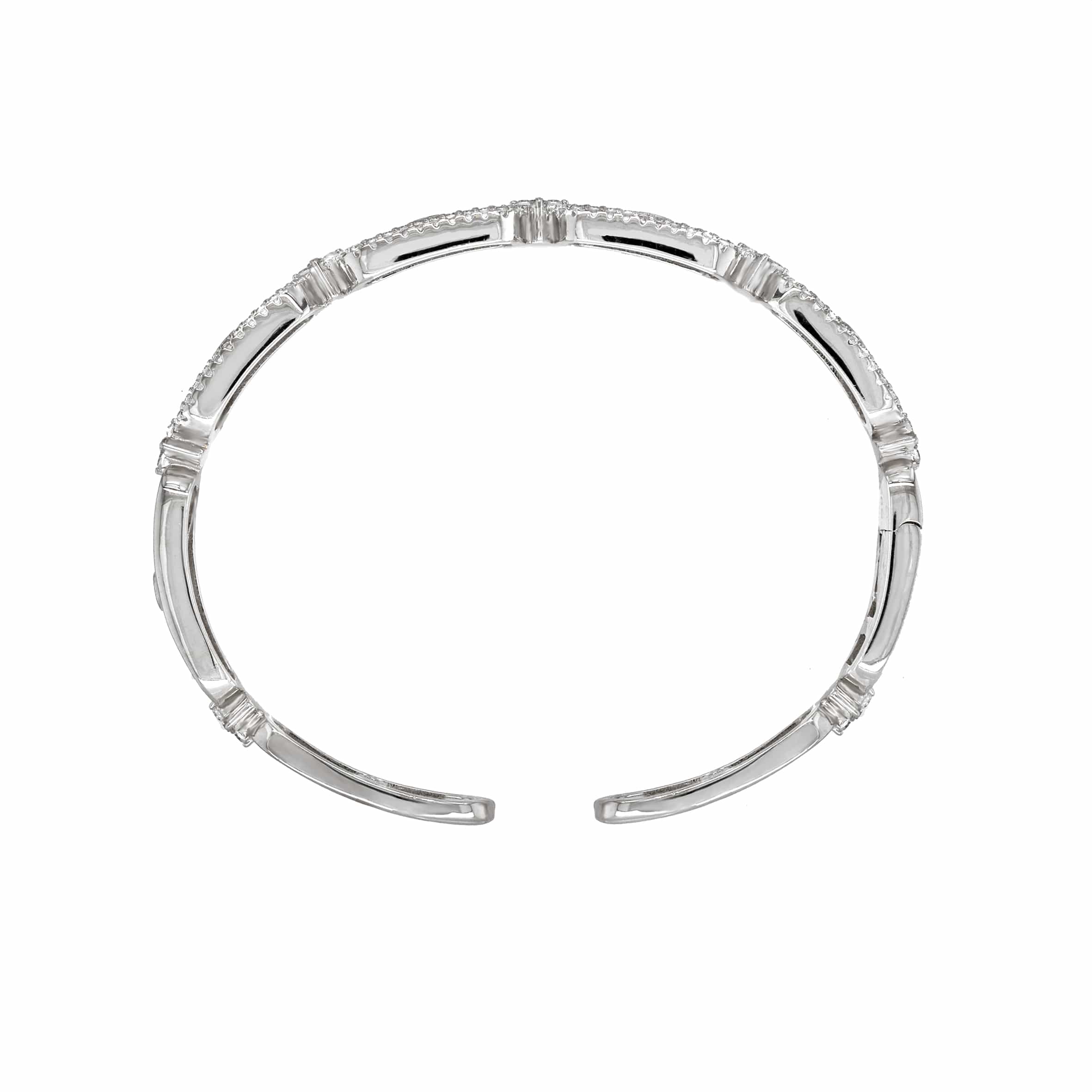 Lynora Jewellery Bracelet Paperclip Dotted Link Bangle Sterling Silver / Clear Paperclip Dotted Link Bangle