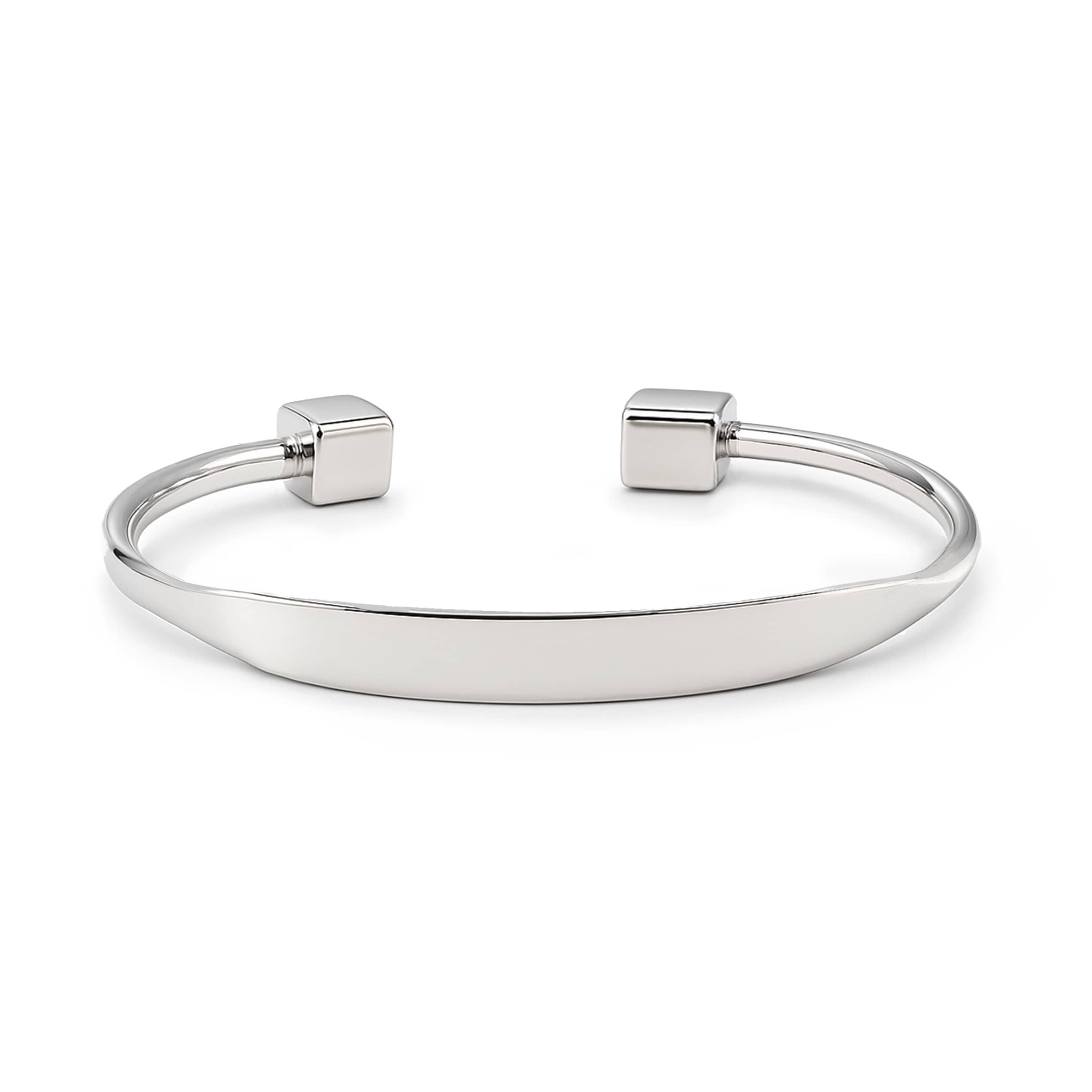 Lynora Jewellery Bracelet Cubed Cuff Bangle Sterling Silver Cubed Cuff Bangle