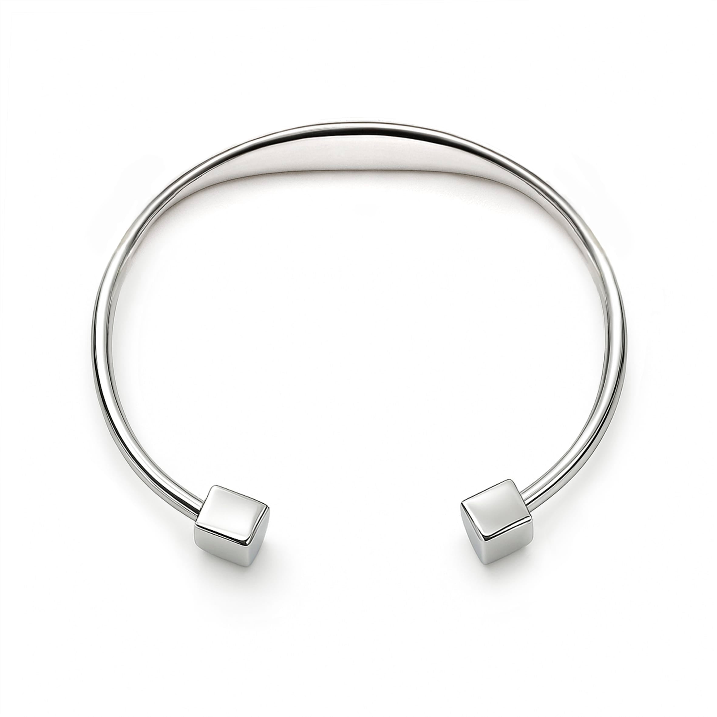 Lynora Jewellery Bracelet Cubed Cuff Bangle Sterling Silver Cubed Cuff Bangle