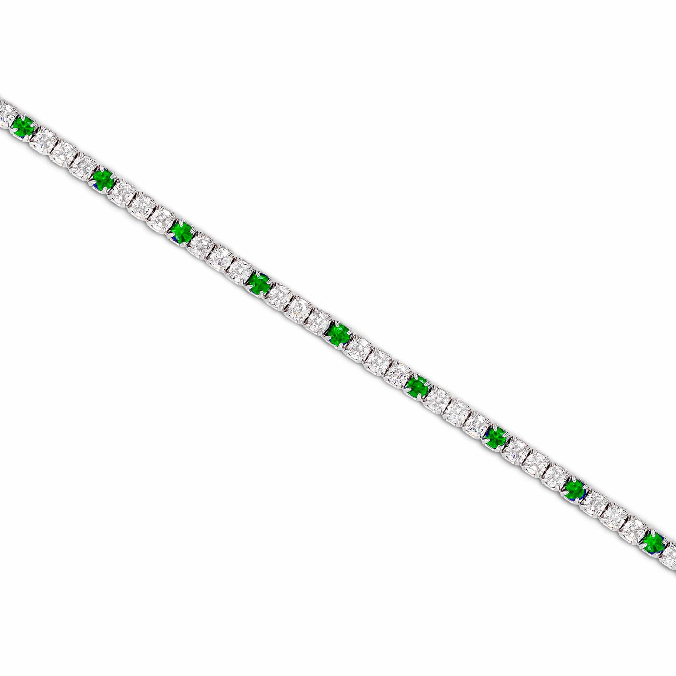 Lynora Jewellery Bracelet Emerald Accent Tennis Bracelet Sterling Silver / Emerald Emerald Accent Tennis Bracelet