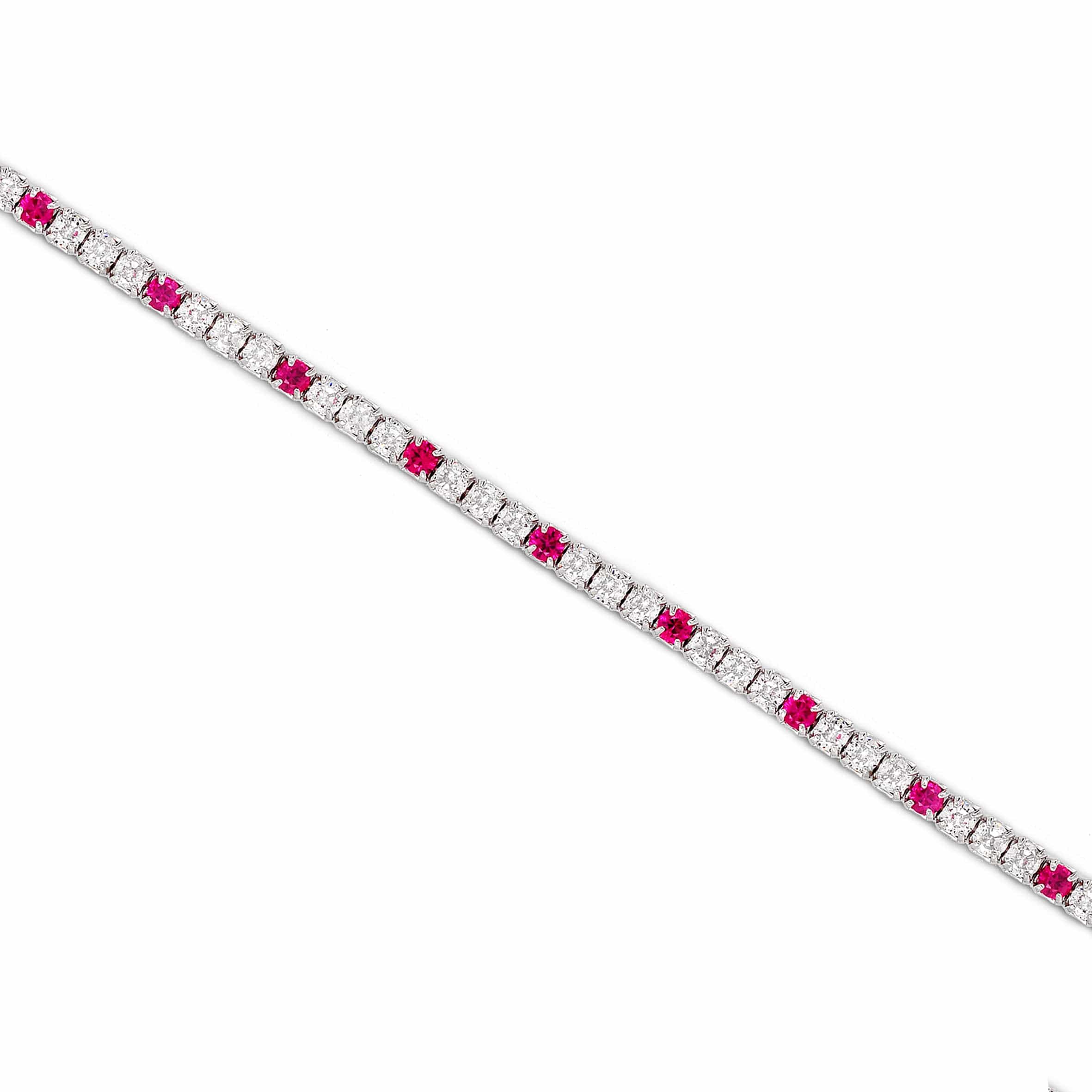 Lynora Jewellery Bracelet Ruby Accent Tennis Bracelet Sterling Silver / Ruby Ruby Accent Tennis Bracelet