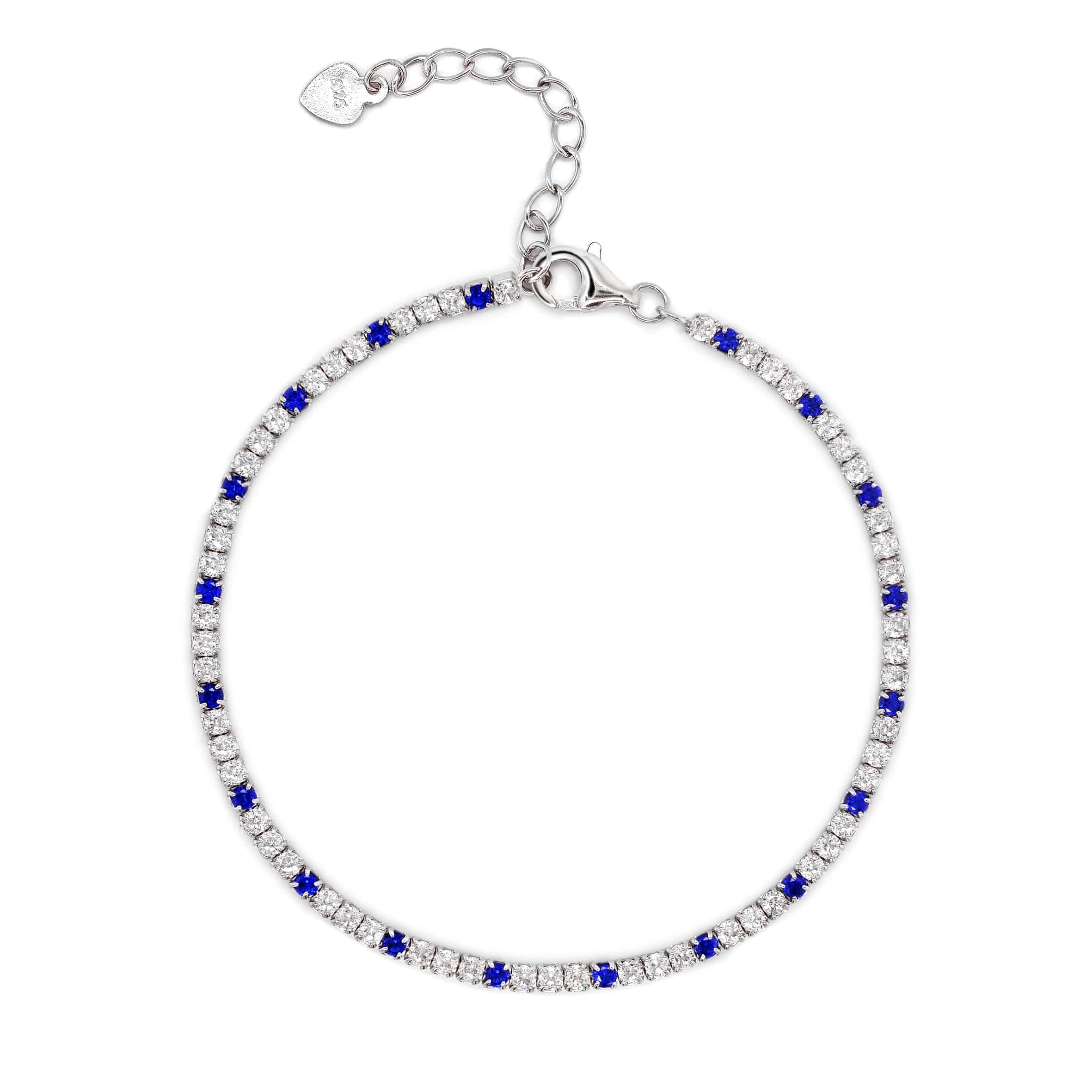 Lynora Jewellery Bracelet Sapphire Accent Tennis Bracelet Sterling Silver / Sapphire Sapphire Accent Tennis Bracelet