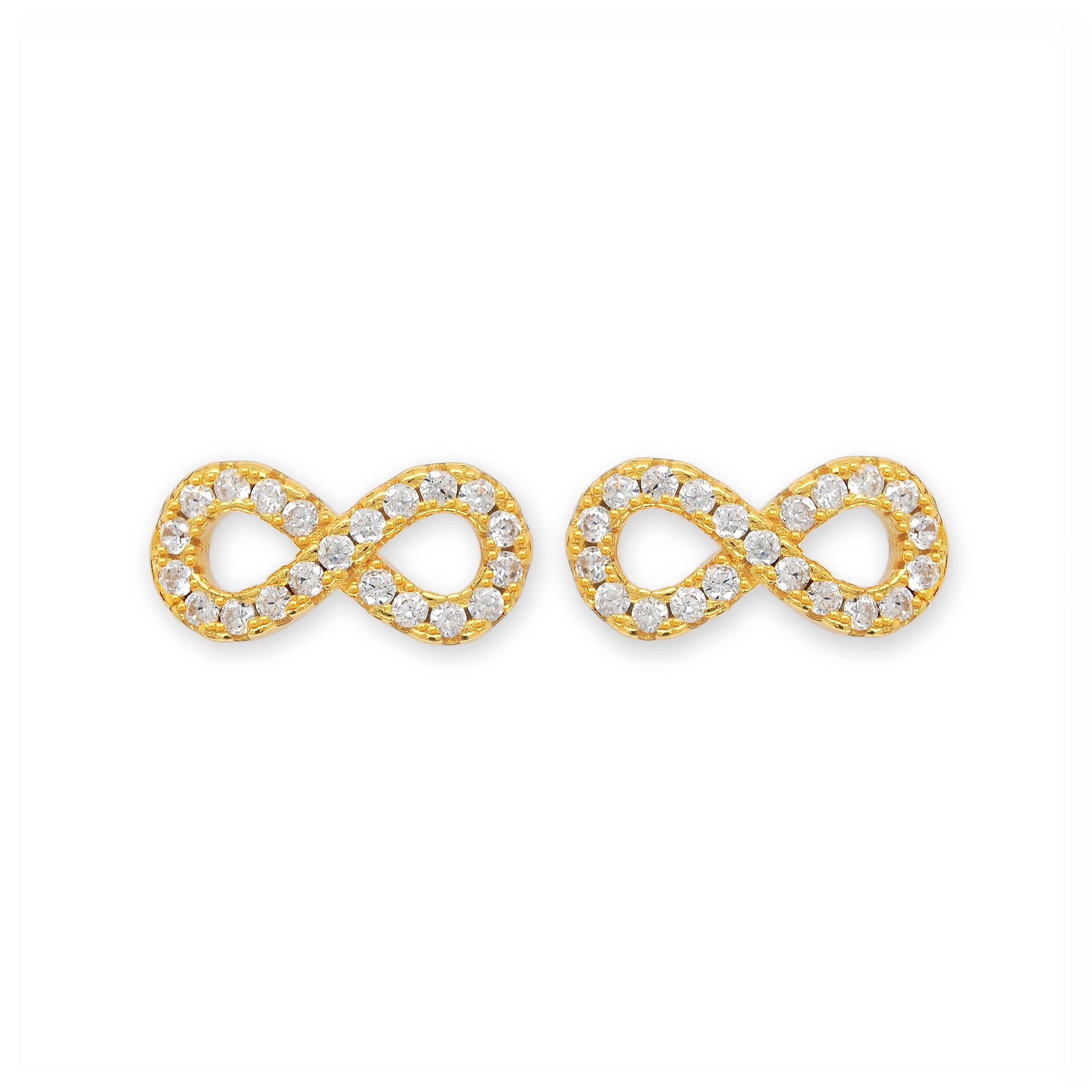 Lynora Jewellery Earring Infinity Earrings Gold Plated Gold Plated / Clear Infinity Earrings Gold Plated
