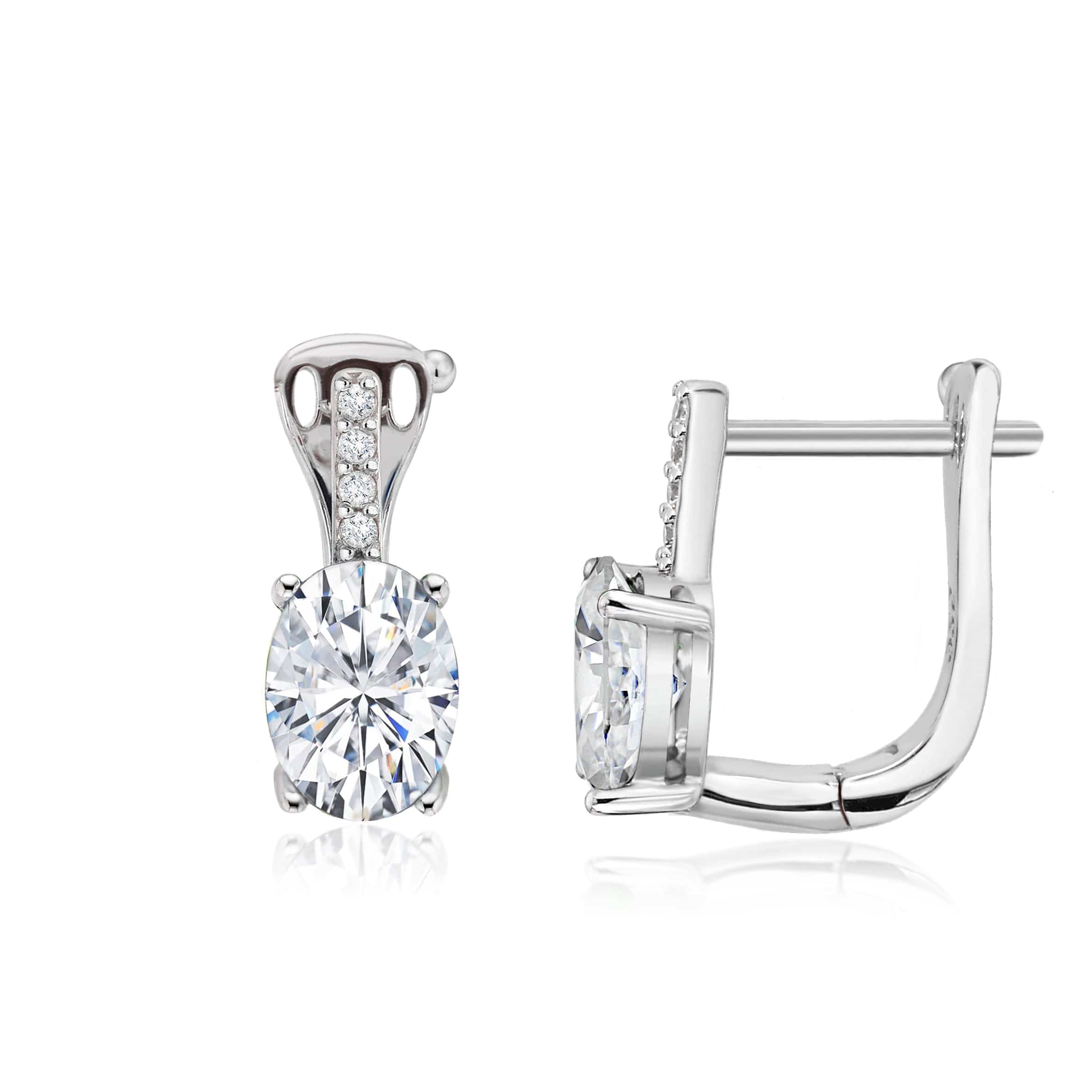 Lynora Jewellery Earring Vertical Diamond Drop Earrings Sterling Silver / Clear Vertical Diamond Drop Earrings
