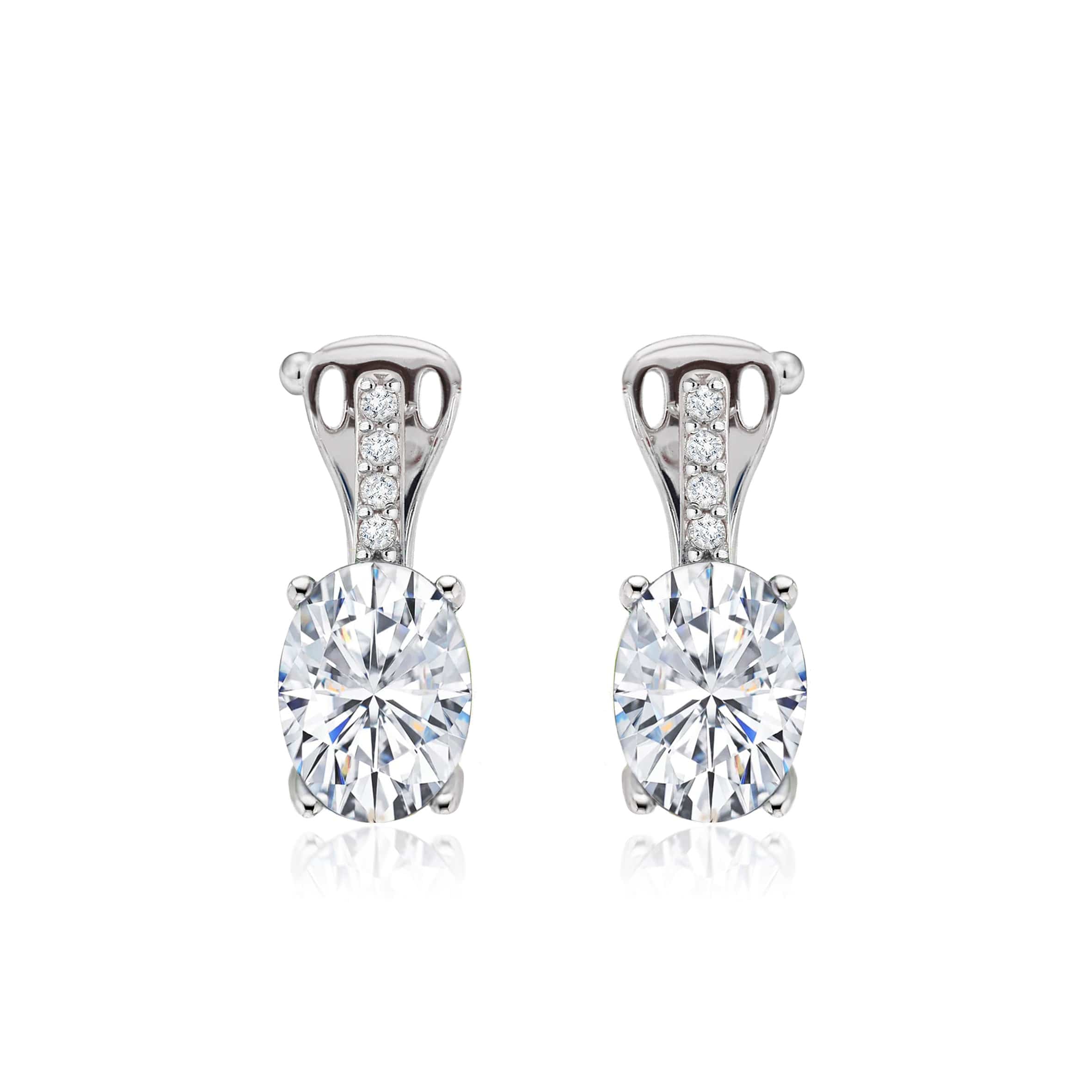 Lynora Jewellery Earring Vertical Diamond Drop Earrings Sterling Silver / Clear Vertical Diamond Drop Earrings