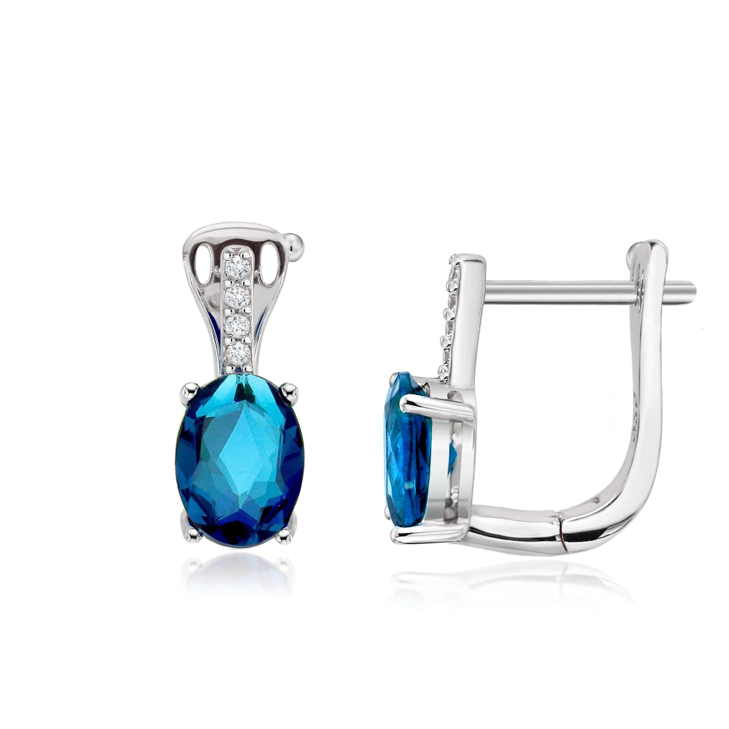 Lynora Jewellery Earring Vertical Sapphire Drop Earrings Sterling Silver / Sapphire Vertical Sapphire Drop Earrings