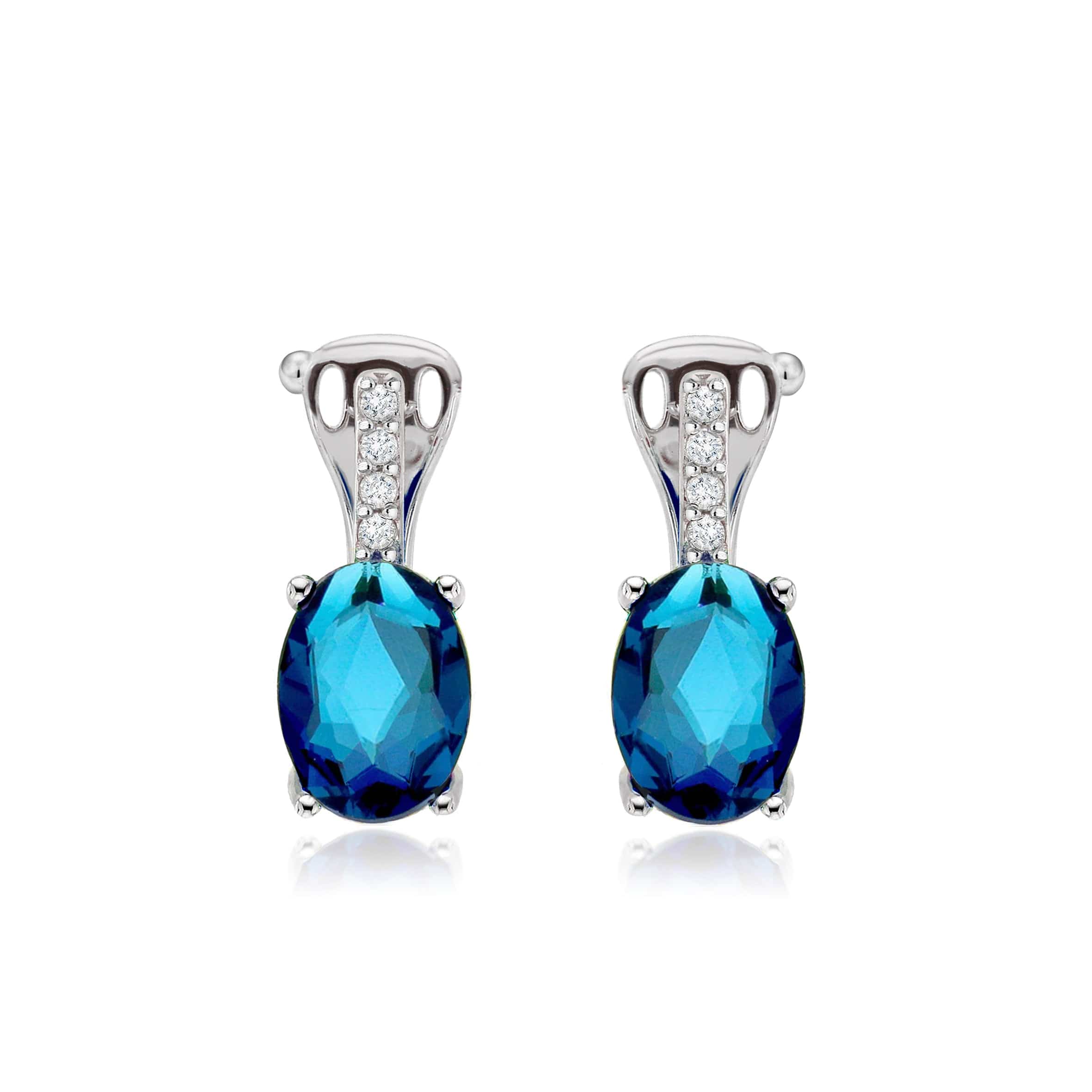 Lynora Jewellery Earring Vertical Sapphire Drop Earrings Sterling Silver / Sapphire Vertical Sapphire Drop Earrings