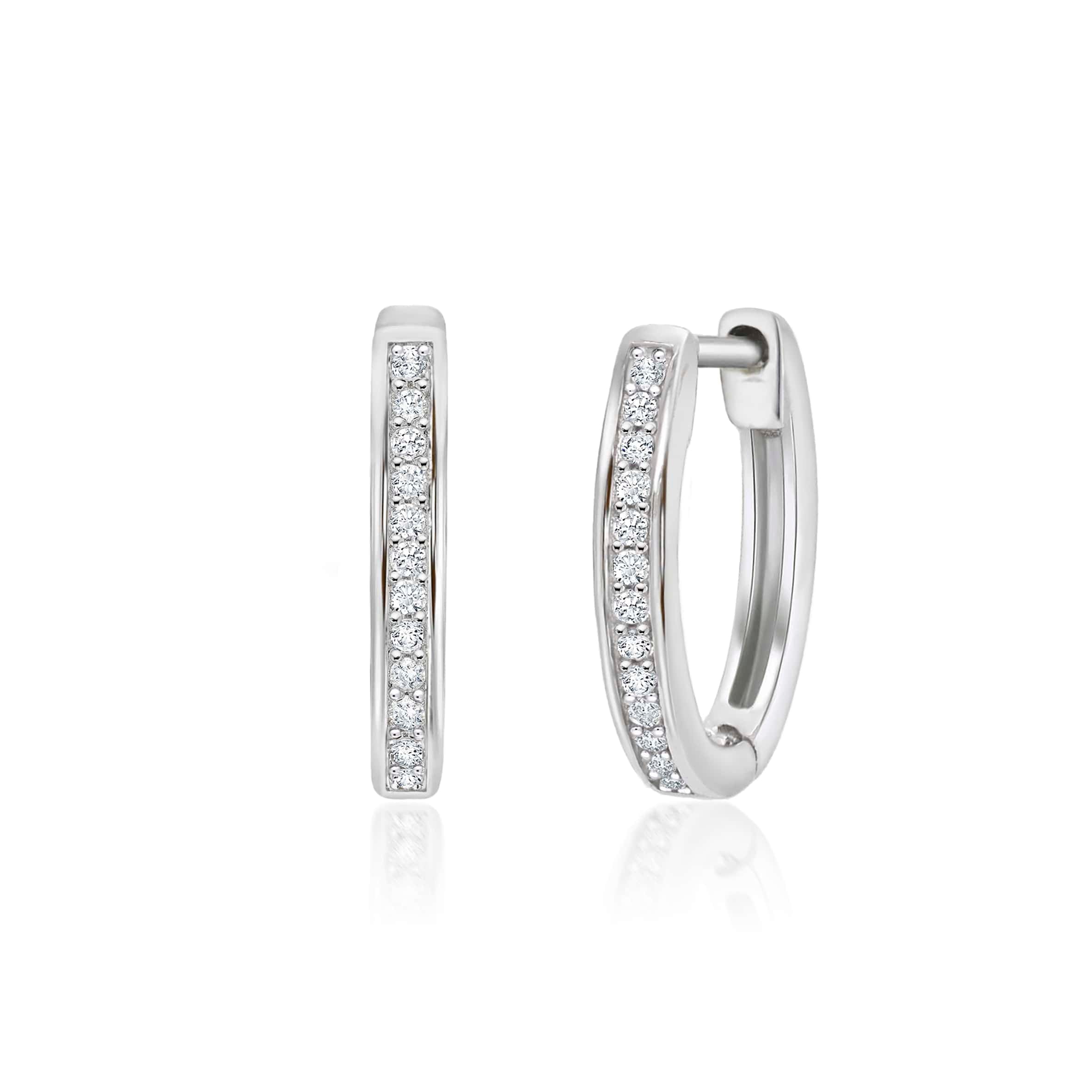 Lynora Jewellery Earrings Channel Set Studded Hoops Sterling Silver / Clear Channel Set Studded Hoops