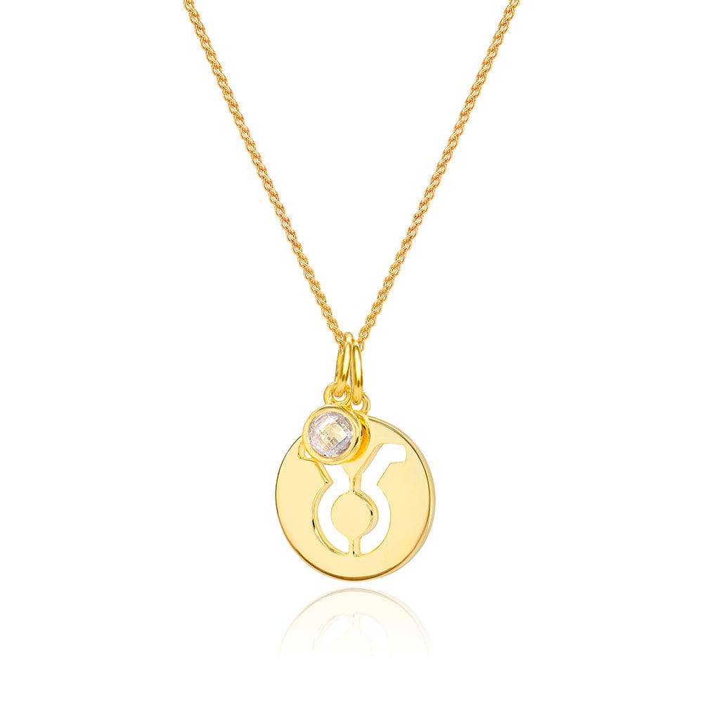 Lynora Jewellery Necklace Diamond Taurus Zodiac Pendant Gold Plated