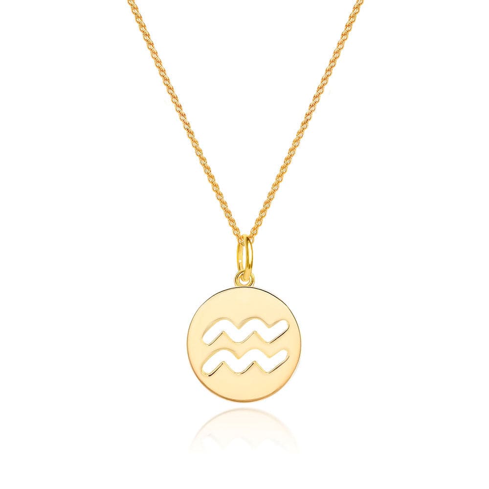 Lynora Jewellery Necklace None Aquarius Zodiac Pendant Gold Plated