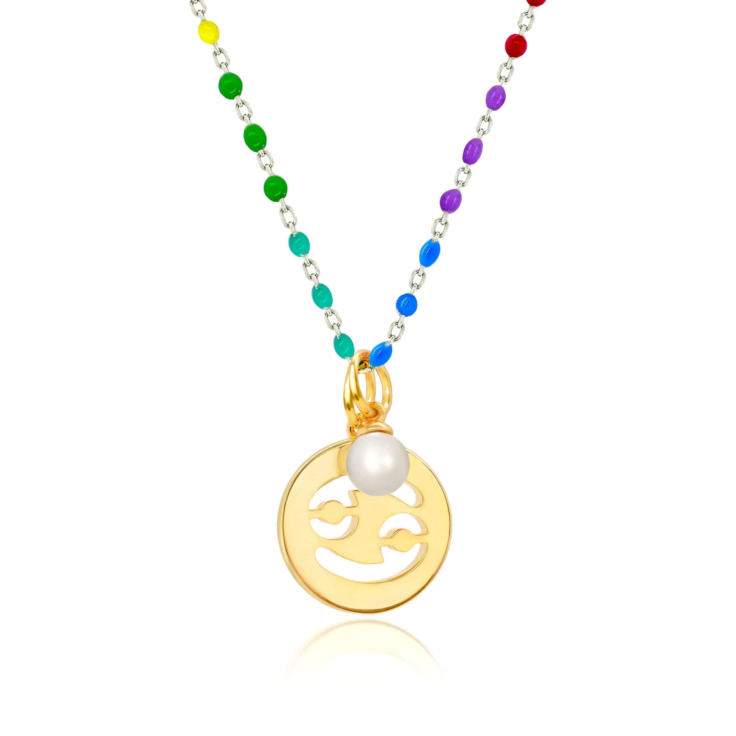 Lynora Jewellery Necklace Pearl Cancer Zodiac Enamel Chain Pendant