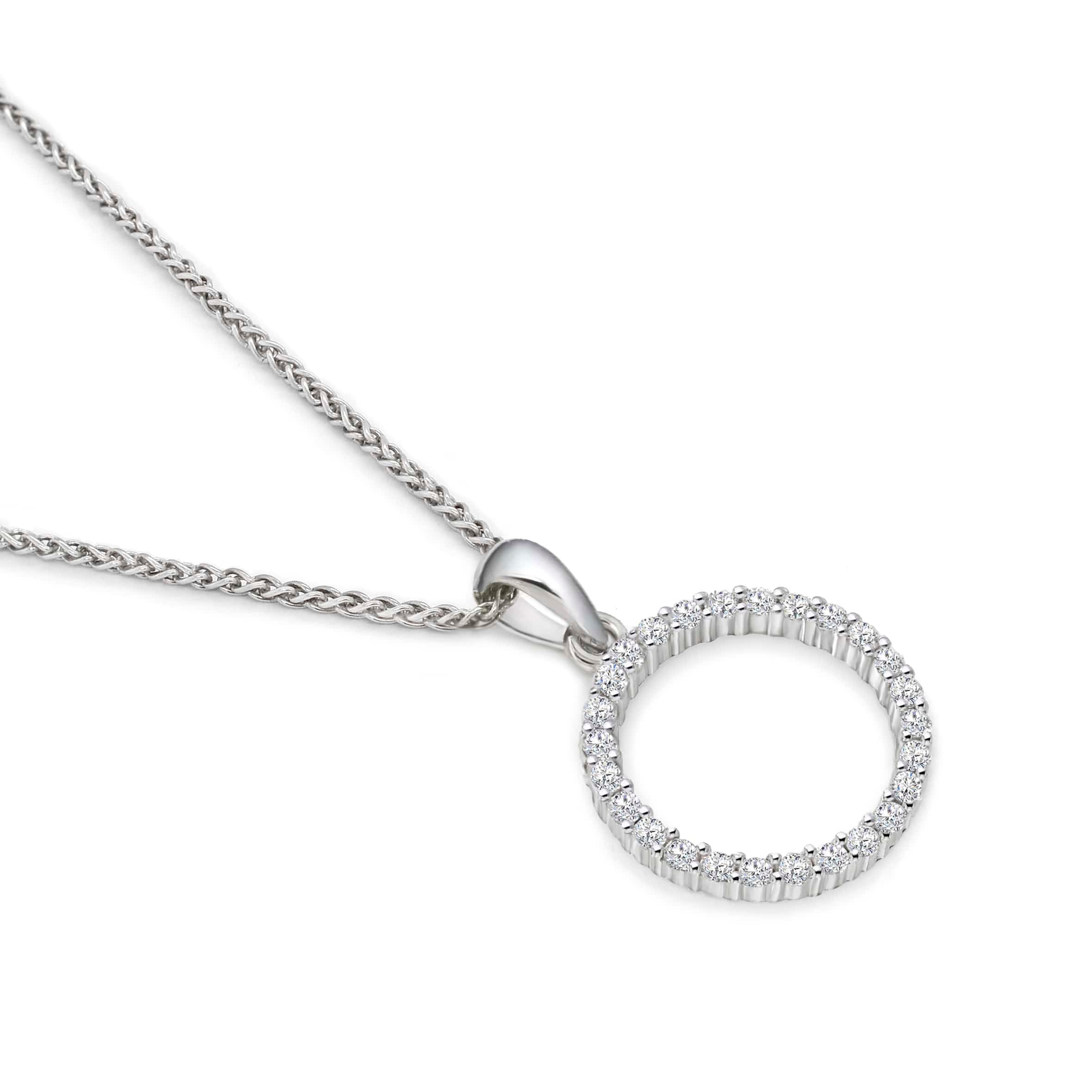 Lynora Jewellery Necklace Outline Circle Pendants Sterling Silver / Clear Outline Circle Pendants