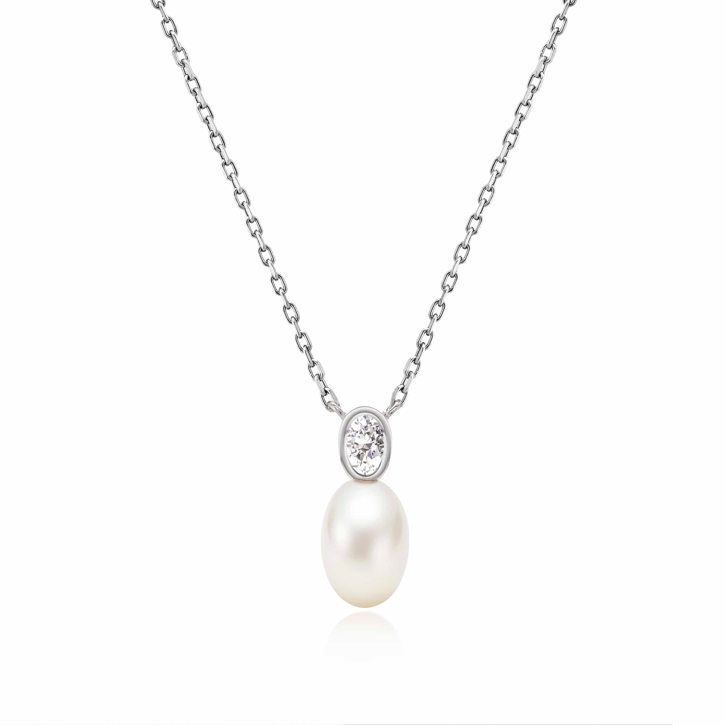 Lynora Jewellery Necklace Cultured Pearl Drop Necklace Sterling Silver / Pearl Cultured Pearl Drop Necklace